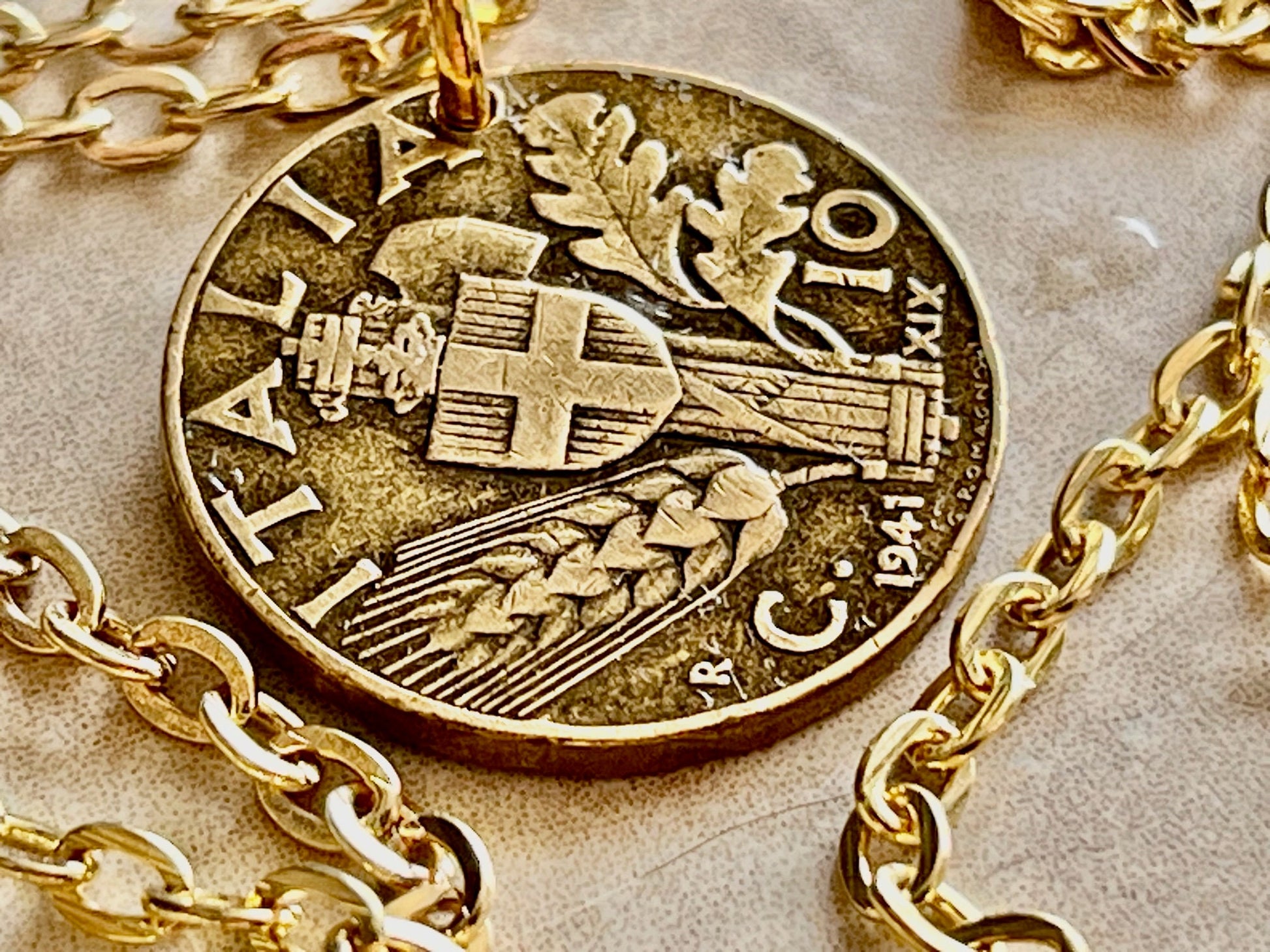 Old Italy Coin Pendant Italian 10 Lira Coin Custom Made Charm Gift For Friend Coin Charm Gift For Him, Her, Coin Collector, World Coins