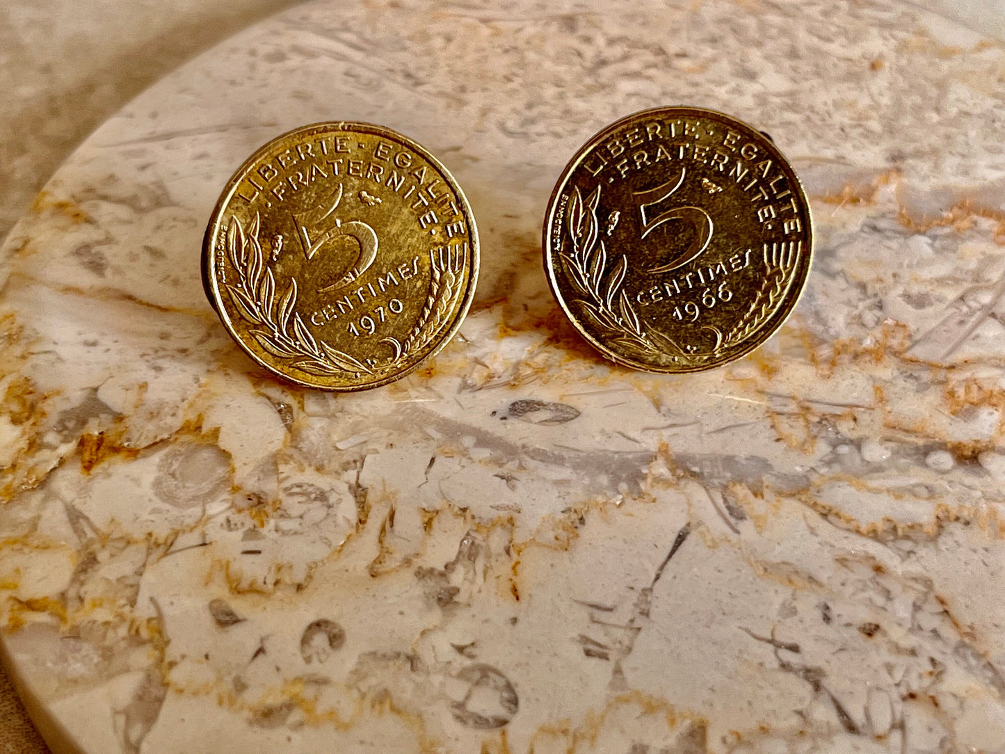 France Coin Earrings French 5 Centimes Liberty Equality Fraternity Handmade Jewelry Gift Friend Charm For Him Her World Coin Collector