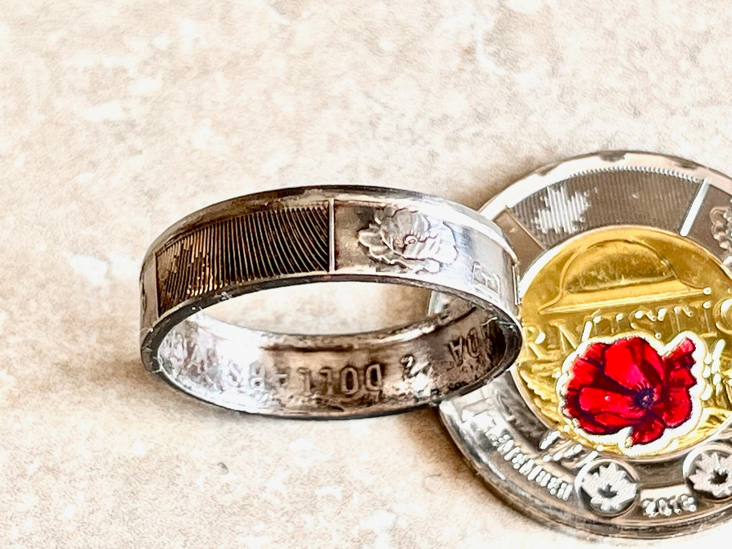 Armistice Canada Coin Ring World War One Handmade Personal Jewelry Ring Gift For Friend Coin Ring Gift For Him Her World Coin Collector