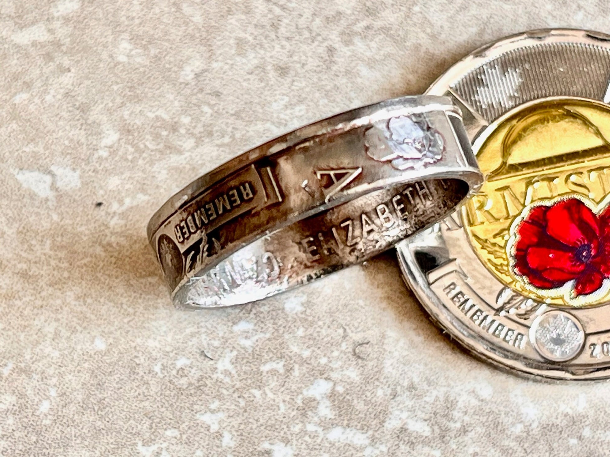 Armistice Canada Coin Ring World War One Handmade Personal Jewelry Ring Gift For Friend Coin Ring Gift For Him Her World Coin Collector