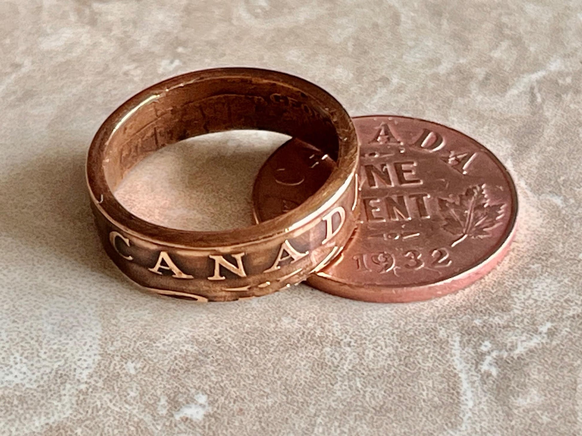 Canada Coin Ring Penny Canadian Maple Leaf One Cent Ring Handmade Jewelry Gift For Friend Coin Ring Gift For Him Her World Coins Collector