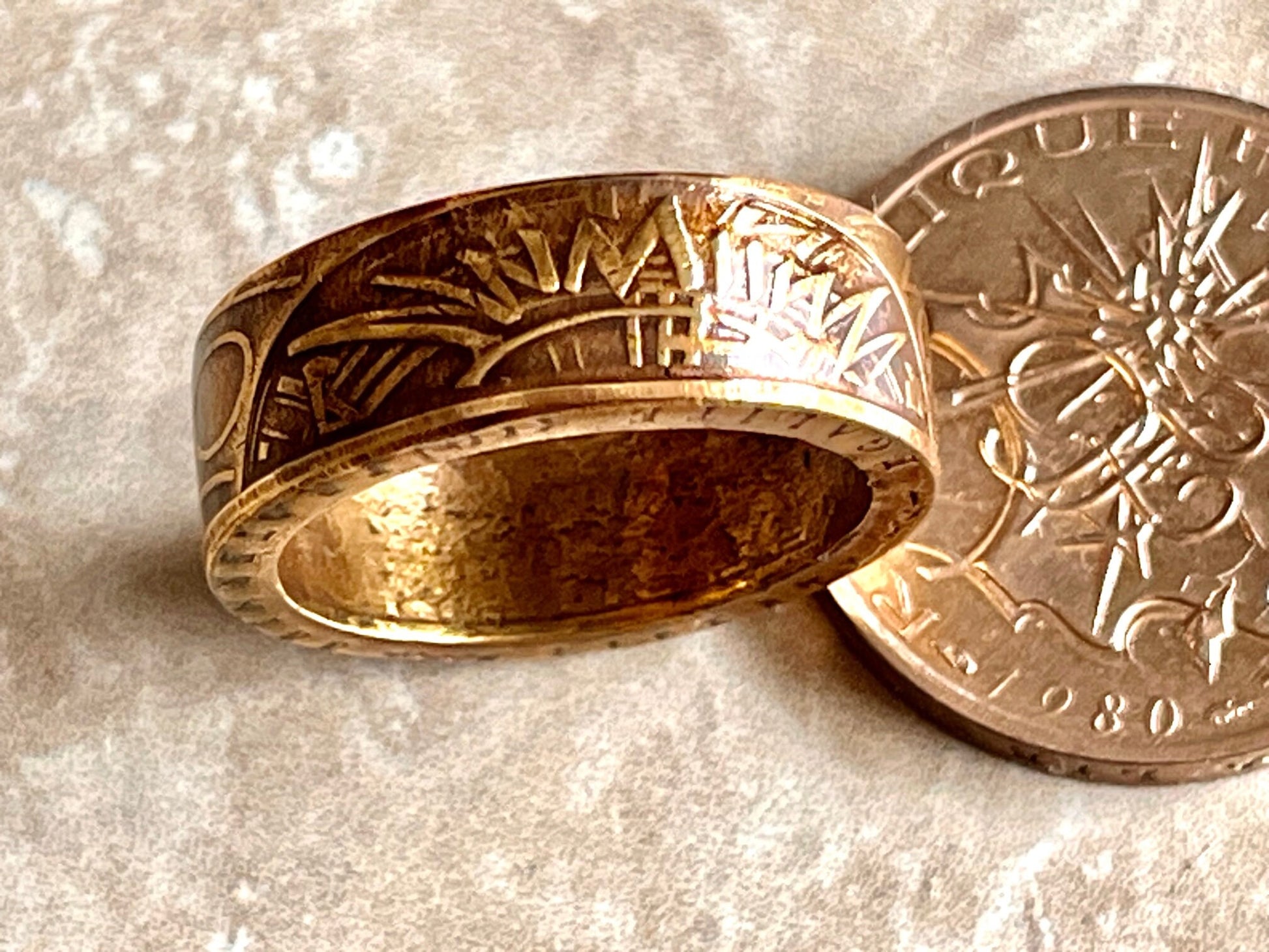 French Ring 10 Franc France Coin Ring Handmade Personal Jewelry Ring Gift For Friend Coin Ring Gift For Him Her World Coin Collector