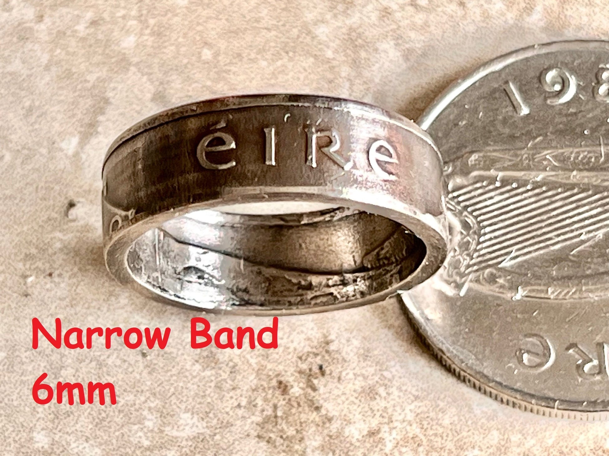 Ireland Coin Ring 10 Pence Irish Celtic Harp Lucky Shamrock Jewelry Gift Charm For Friend Coin Ring Gift For Him Her World Coins Collector