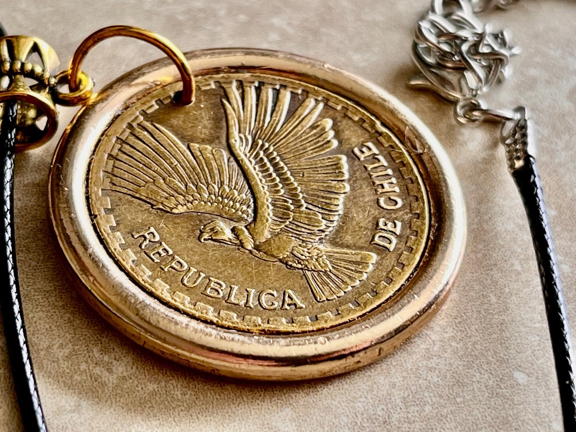 Chile 1965 Coin Pendant Necklace Chillan 10 Centesimos Personal Vintage Handmade Jewelry Gift Friend Charm For Him Her World Coin Collector
