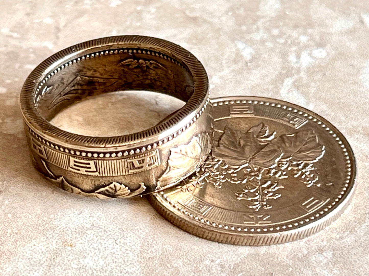 Hong Kong Coin Ring 500 Yen China Ring Handmade Custom Personal Ring For Gift For Friend Coin Ring Gift For Him Coin Collector World Coin