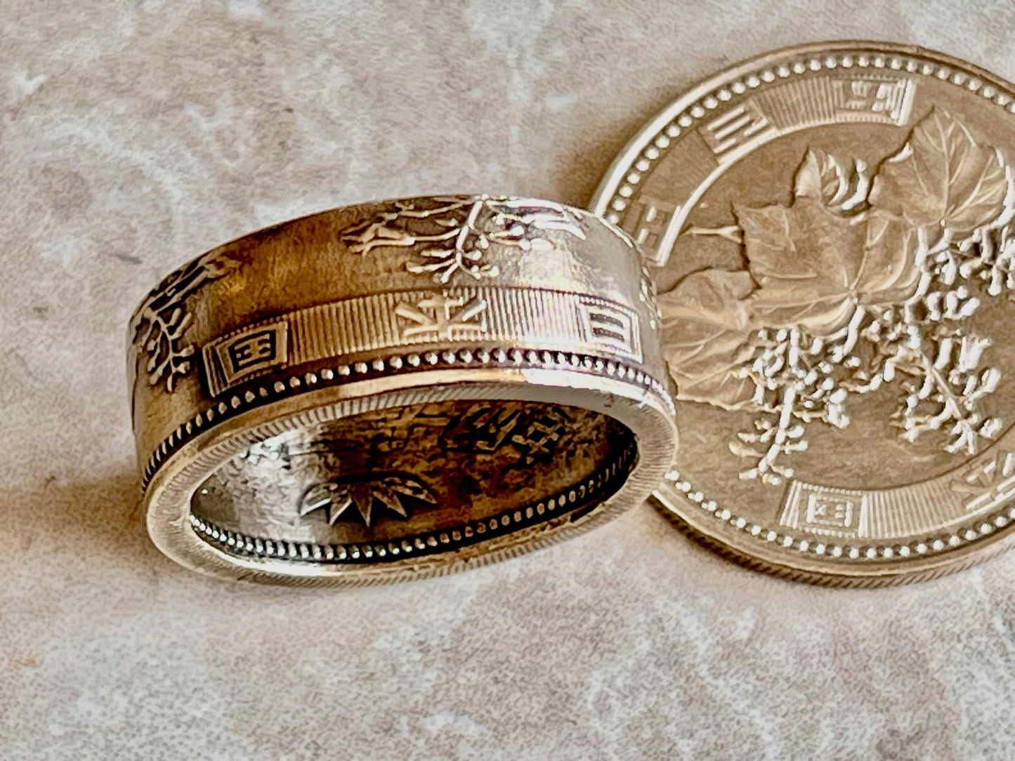 Hong Kong Coin Ring 500 Yen China Ring Handmade Custom Personal Ring For Gift For Friend Coin Ring Gift For Him Coin Collector World Coin