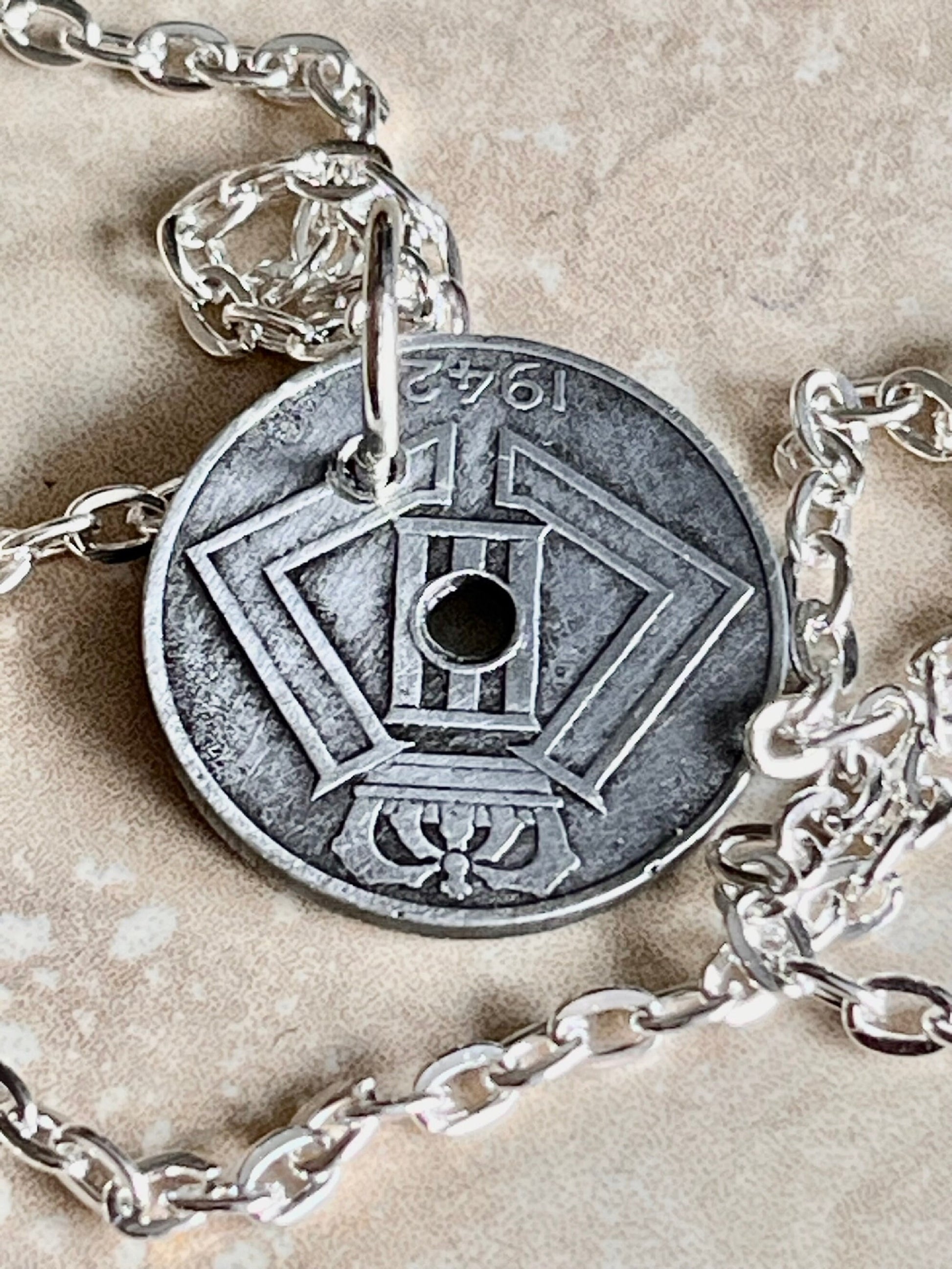 Belgium Coin Necklace Belgian 10 Cents Pendant Handmade Custom Coin For Gift For Friend Coin Gift For Him, Coin Collector, World Coins