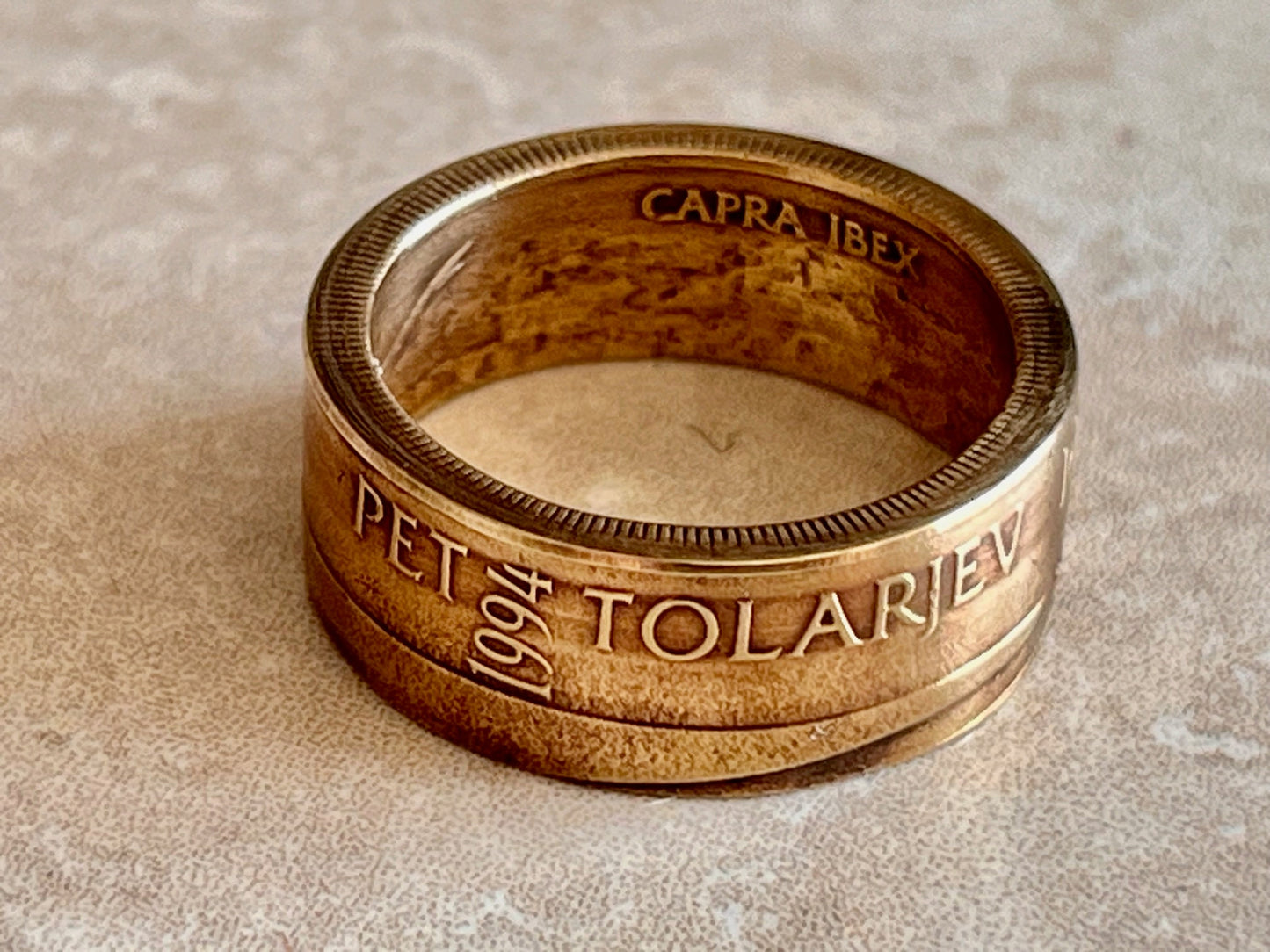 Slovenia Coin Ring 5 Tolarjev Coin Ring Handmade Custom Ring For Gift For Friend Coin Ring Gift For Him Her Coin Collector, World Coins