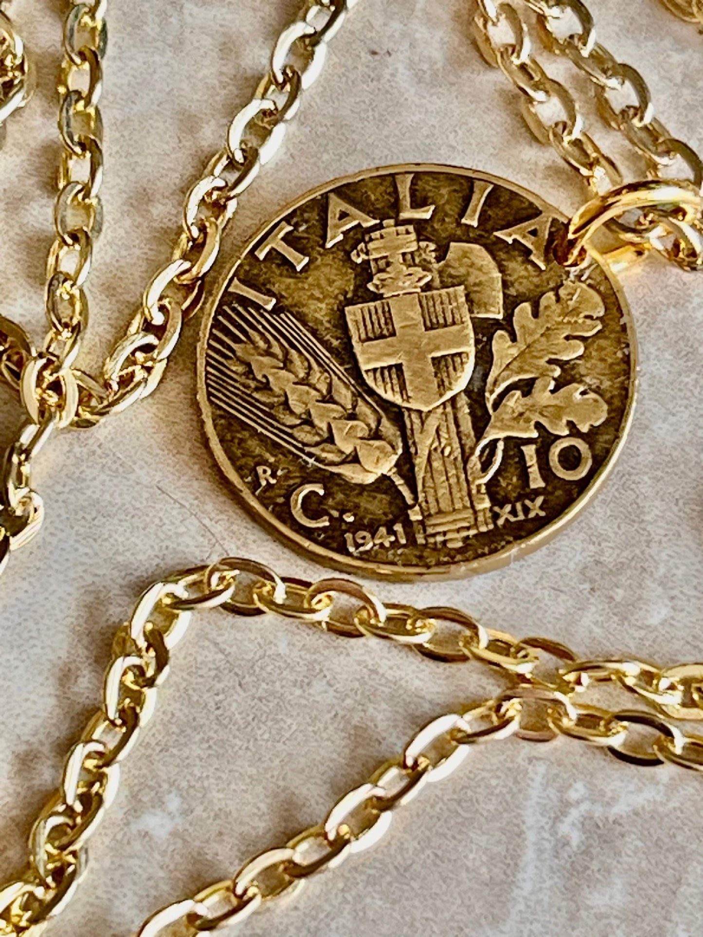 Old Italy Coin Pendant Italian 10 Lira Coin Custom Made Charm Gift For Friend Coin Charm Gift For Him, Her, Coin Collector, World Coins