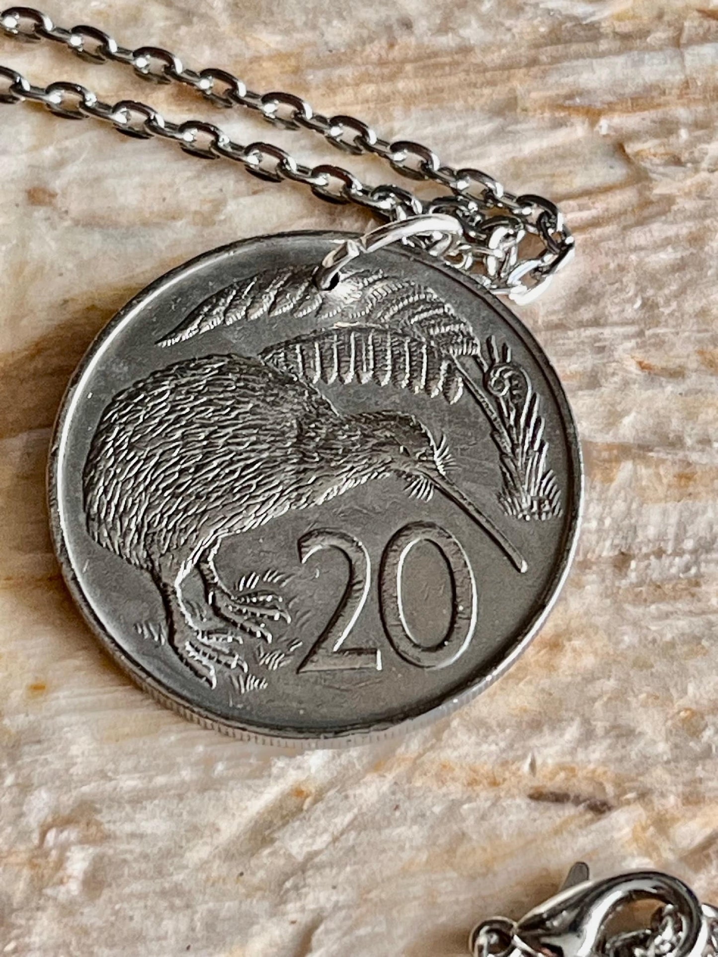 New Zealand Coin Pendant 20 Cents Kiwi Necklace Custom Made Charm Gift For Friend Coin Charm Gift For Him, Her, Coin Collector, World Coins