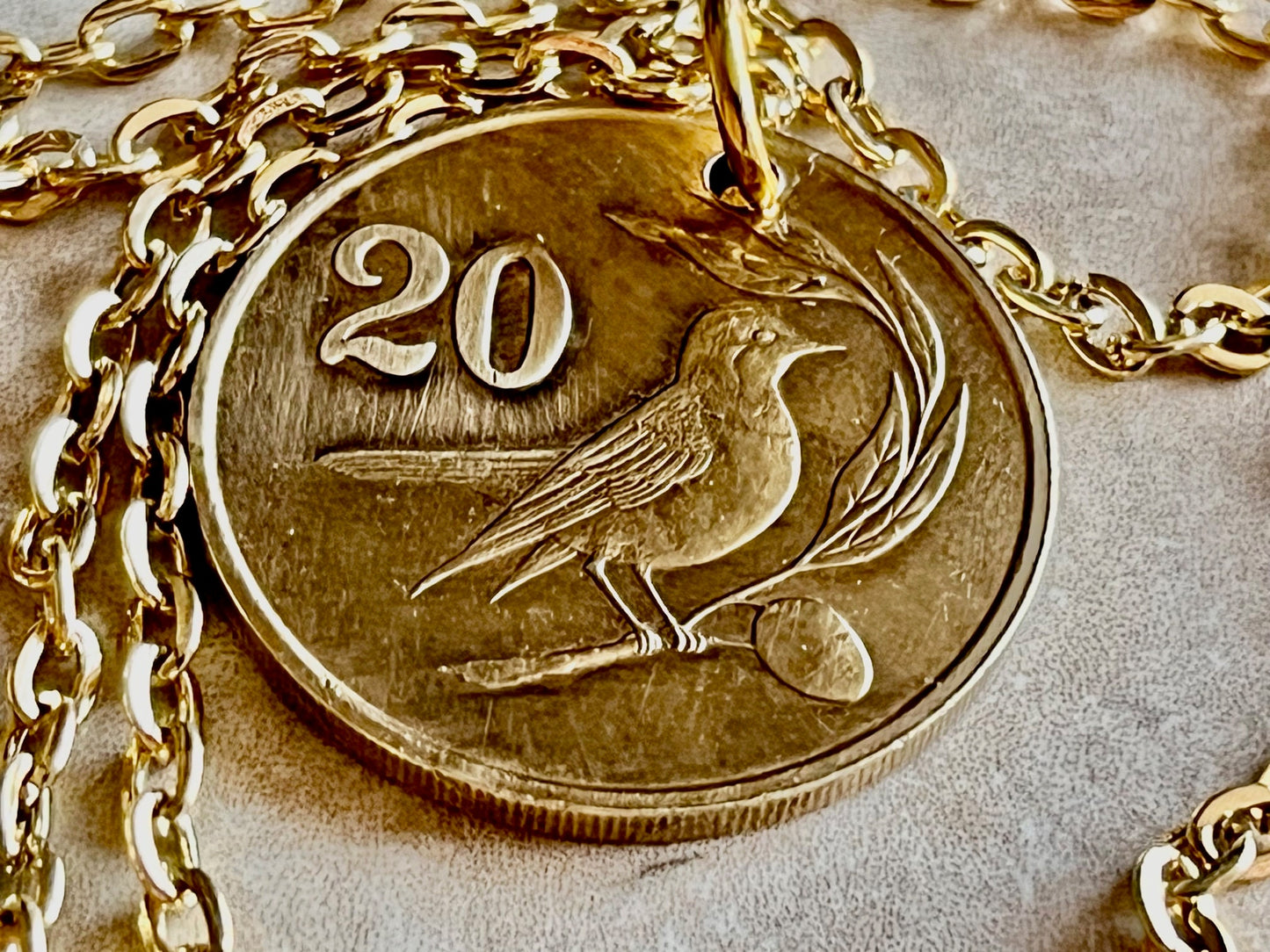 Cyprus Coin Pendant Necklace 20 Kibris Bird Coin Pendant Custom Handmade For Gift For Friend Coin Gift For Him, Coin Collector, World Coins