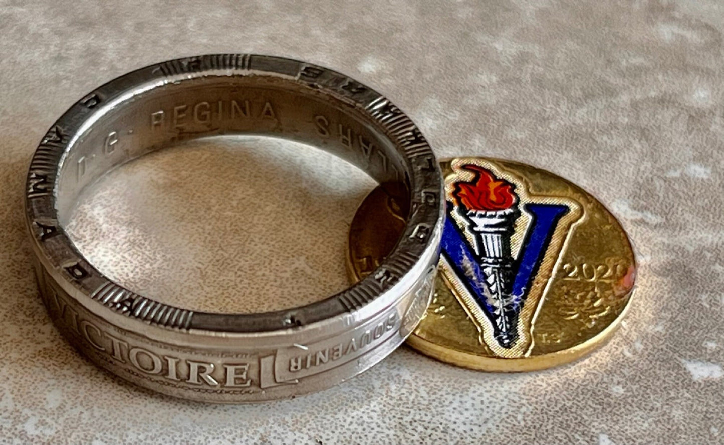 Canada Coin Ring Second World War 75th Anniversary Personal Custom Ring Gift For Friend Coin Ring Gift For Him Her World Coin Collector
