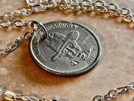 Nicaragua Coin Necklace Pendant 50 Nicaraguan Centavos Coin Vintage Custom Made Rare coins - Coin Enthusiast - Handmade - Fashion