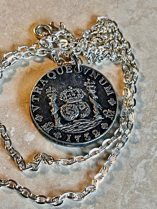 Spanish Silver Piece of Eight, Replica Doubloon Coin Necklace, Pendant, Token, Not Real Silver, Pirate Treasure, - Coin Enthusiast - Fashion