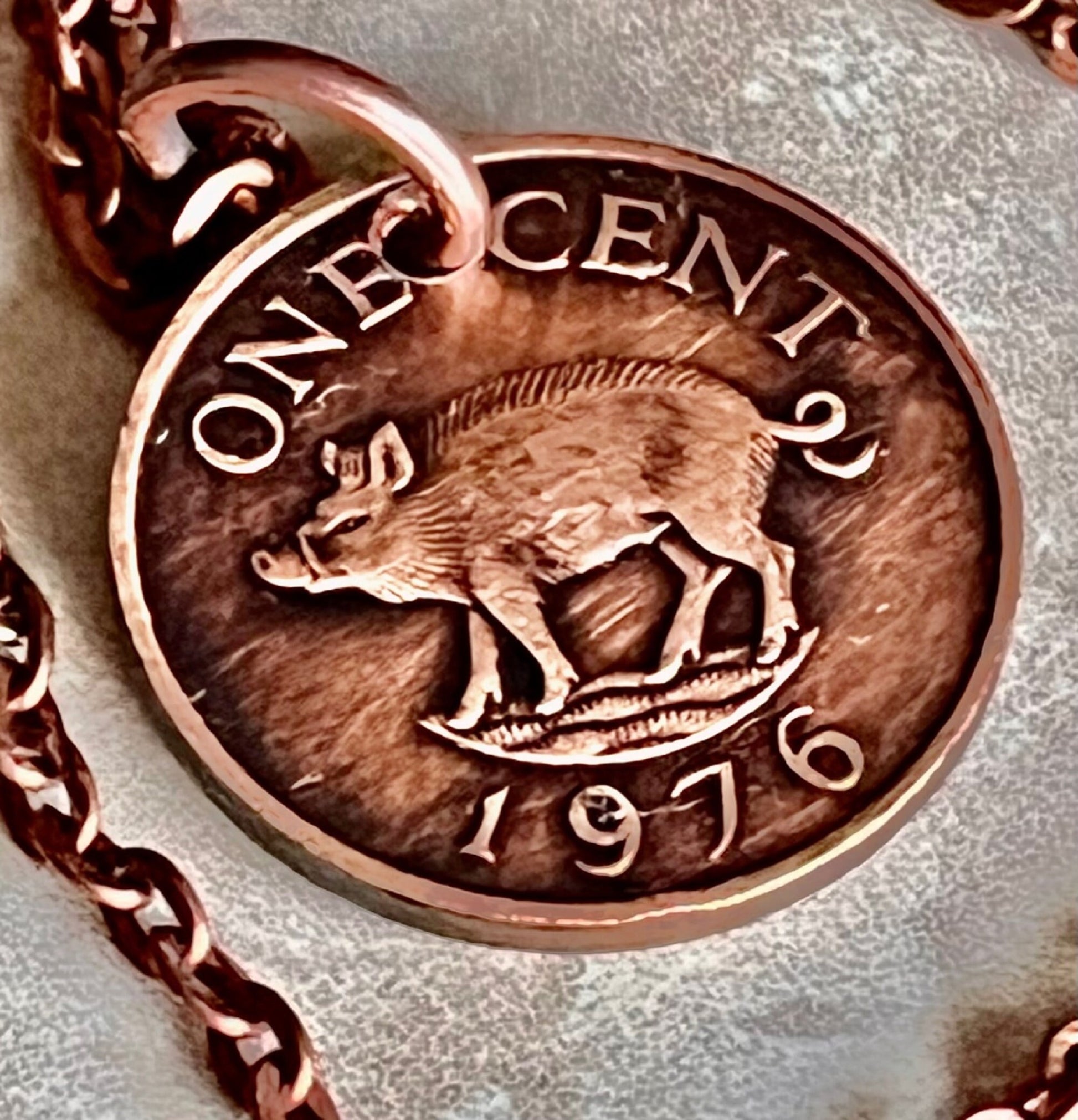 Bermuda Coin Pendant One Cent Necklace Wild Bore Handmade Custom, Charm Gift For Friend Coin Charm Gift For Him, Coin Collector, World Coins