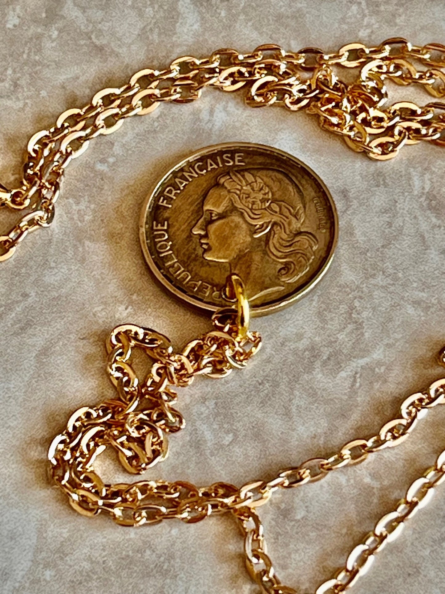 France Coin Necklace French 20 Francs Custom Pendant Custom Made Charm Gift For Friend Coin Charm Gift For Him, Coin Collector, World Coins
