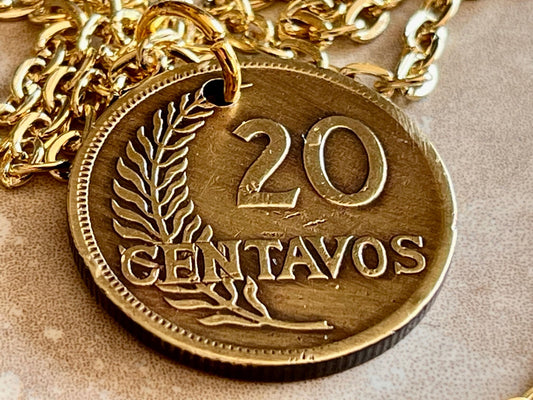 Peru Coin Pendant Peruvian 20 Centavos Personal Necklace Old Vintage Handmade Jewelry Gift Friend Charm For Him Her World Coin Collector