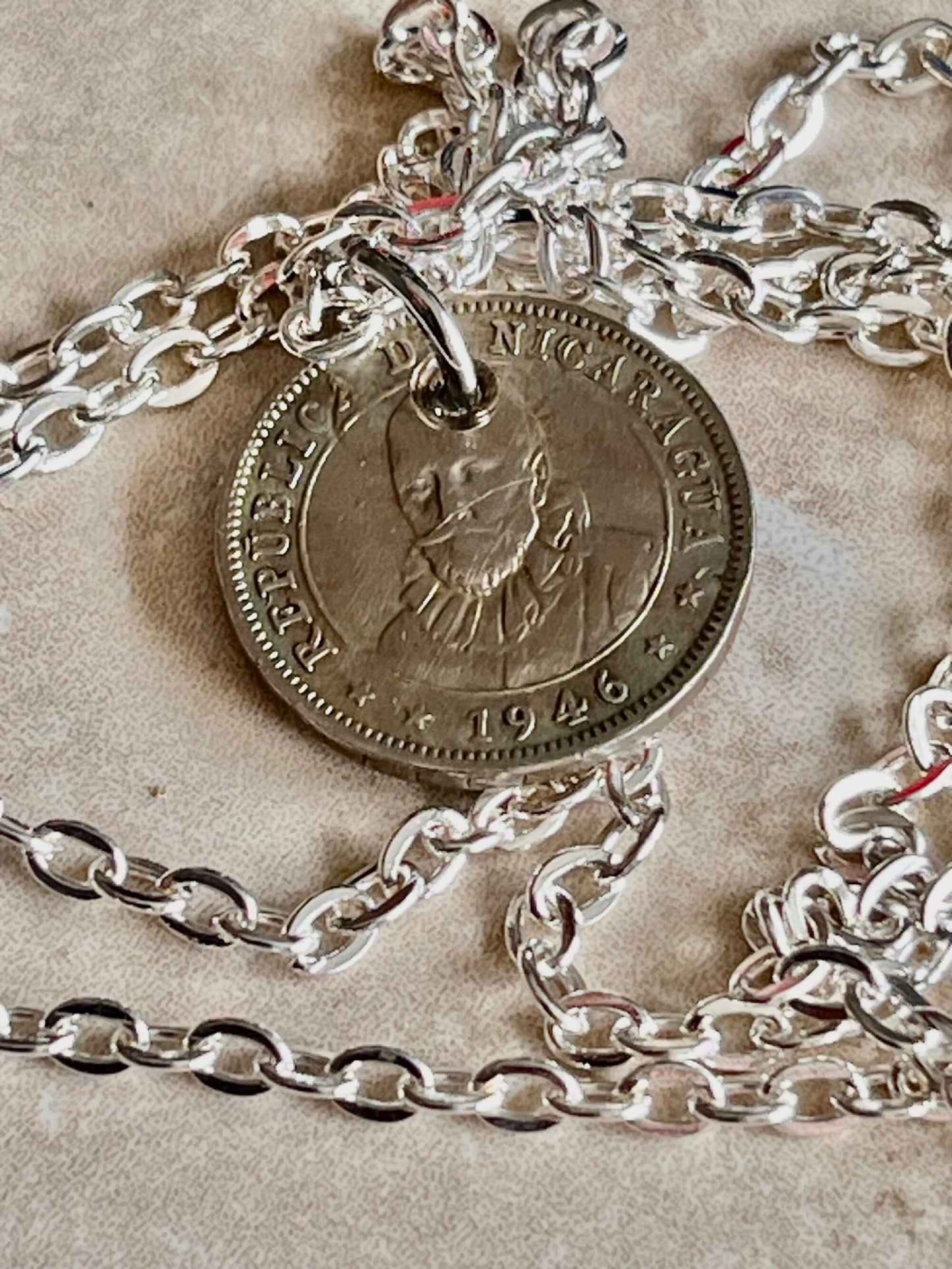 Nicaragua Coin 10 Centavos Necklace Pendant Nicaraguan Coin Vintage Custom Made Rare coins - Coin Enthusiast - Handmade - Fashion