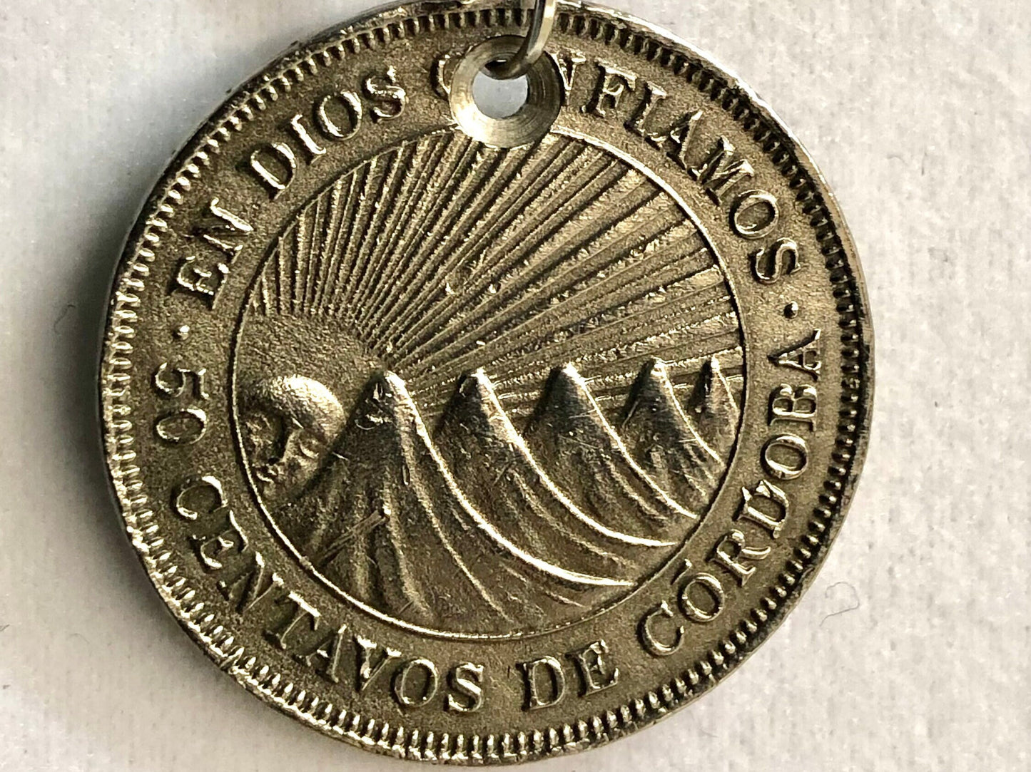 Nicaragua Coin 50 Centavos Necklace Pendant Nicaraguan Coin Vintage Custom Made Rare coins - Coin Enthusiast - Handmade - Fashion