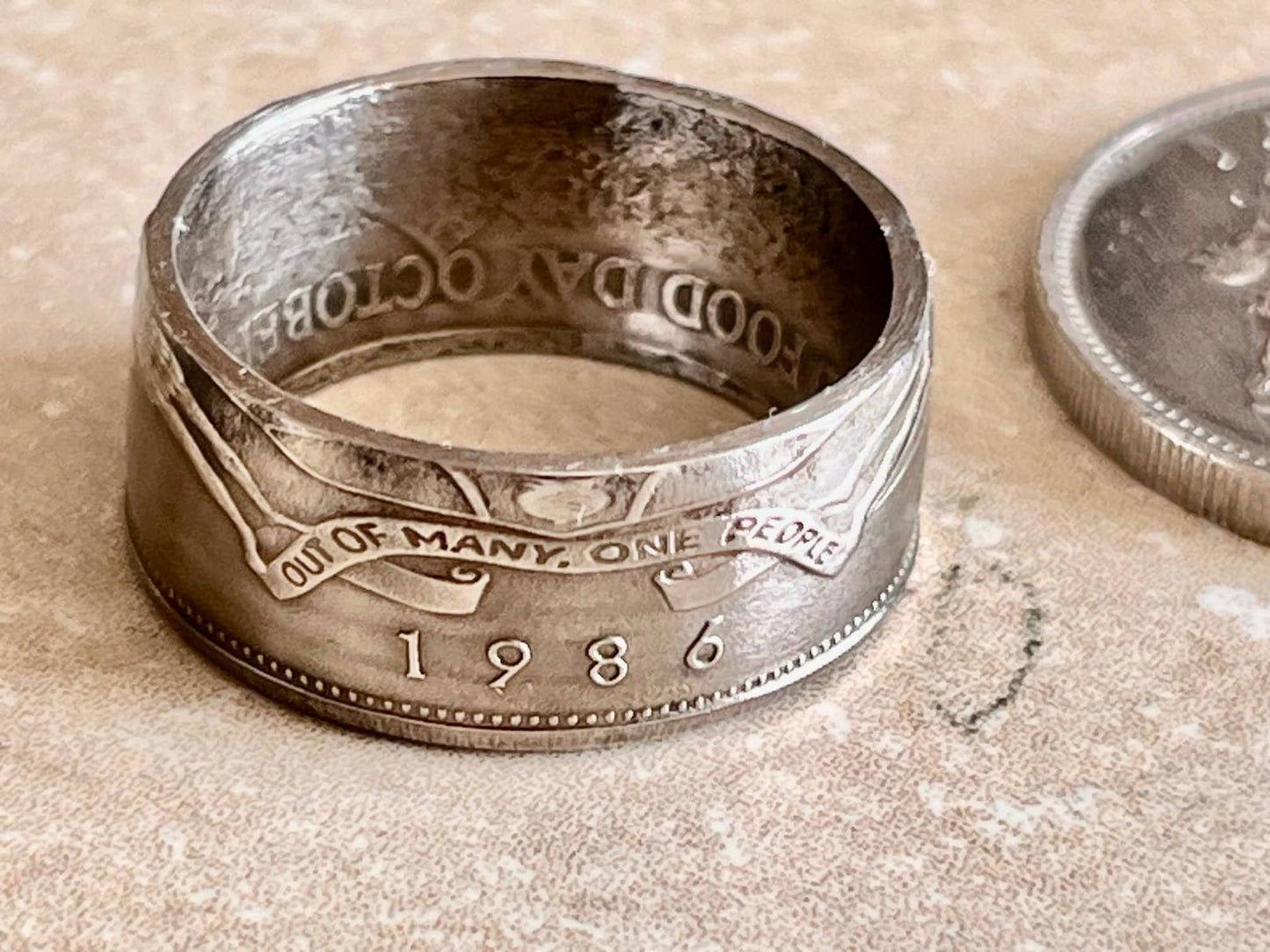 Jamaica Coin Ring 20 Cent Jamaican Handmade Personal Charm Jewelry Ring Gift For Friend Coin Ring Gift For Him Her World Coin Collector