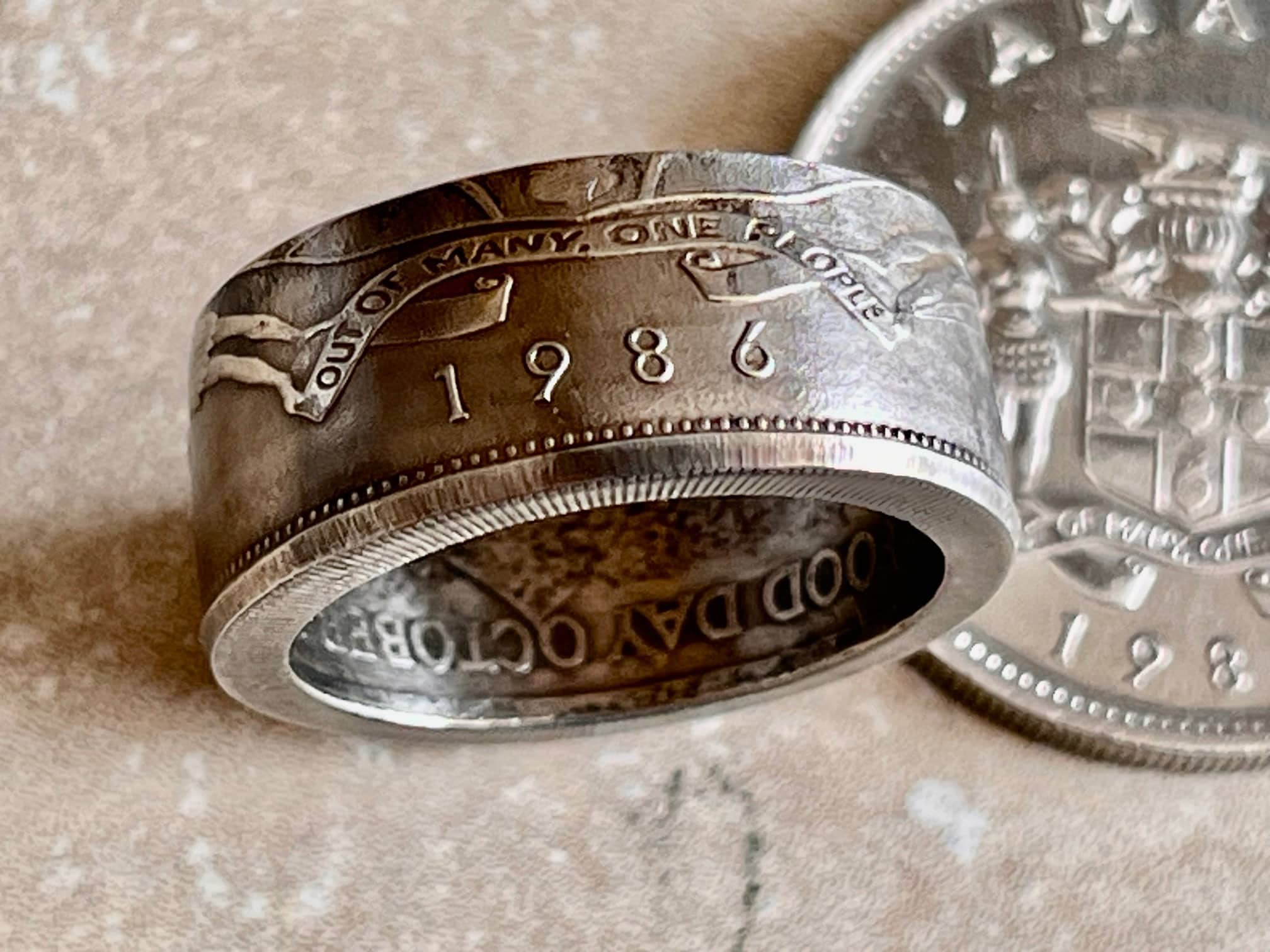 Jamaica Coin Ring 20 Cent Jamaican Handmade Personal Charm Jewelry