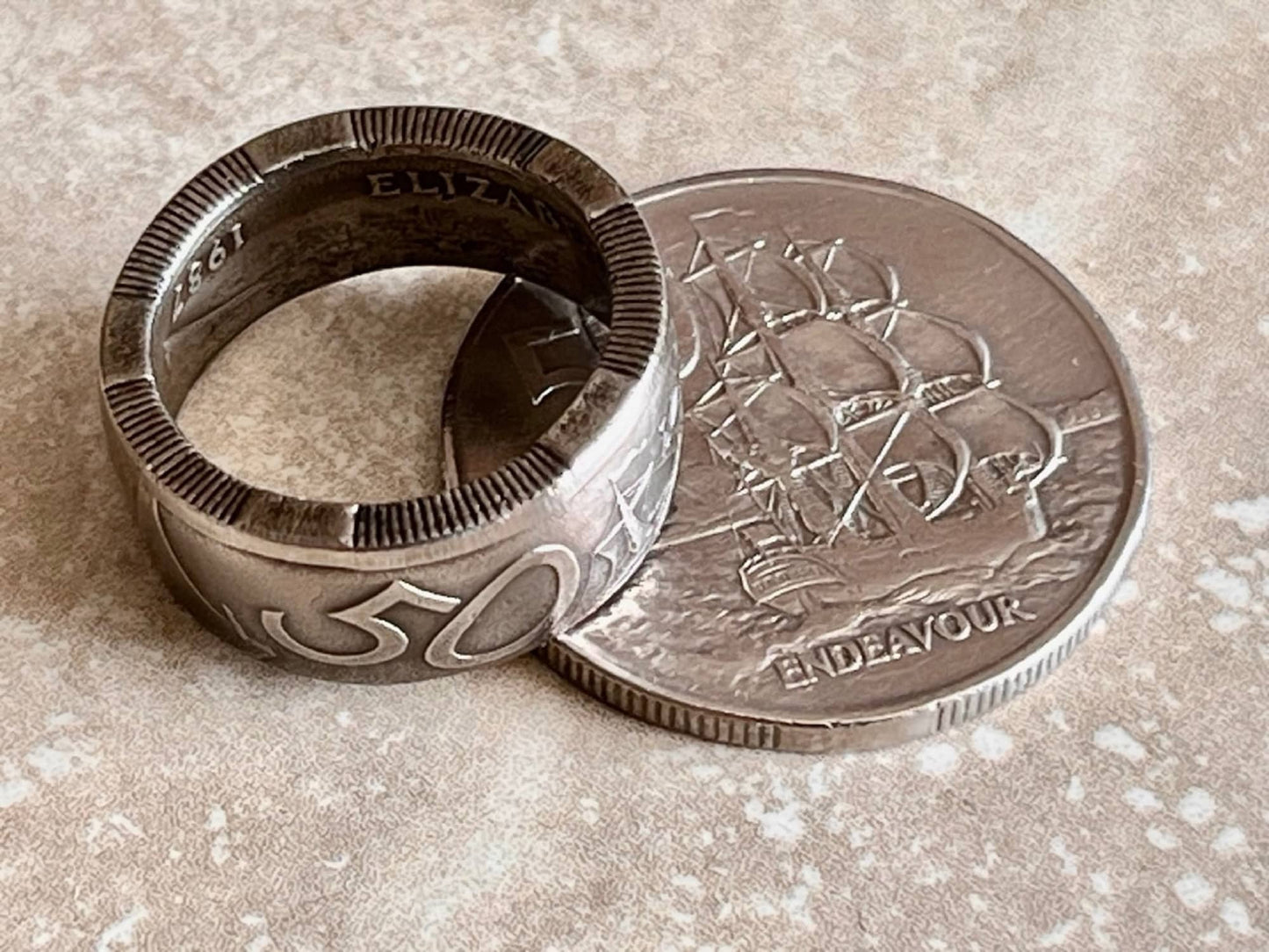 New Zealand Ring 50 Cent Coin Ring Handmade Personal Jewelry Ring Gift For Friend Coin Ring Gift For Him Her World Coin Collector