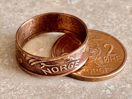 Norway Ring Norwegian 2 Ore Coin Ring Handmade Personal Jewelry Ring Gift For Friend Coin Ring Gift For Him Her World Coin Collector