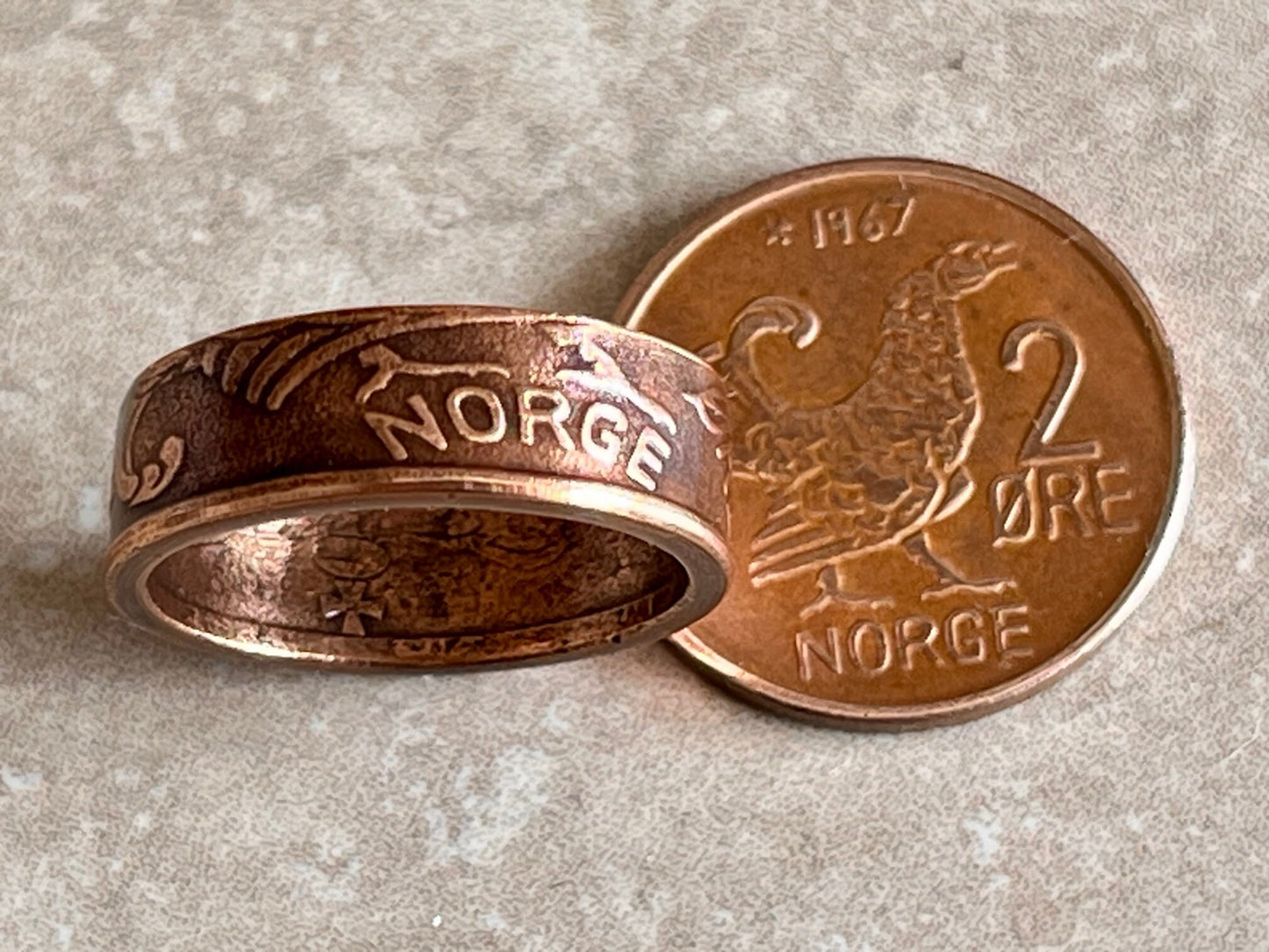 Norway Ring Norwegian 2 Ore Coin Ring Handmade Personal Jewelry Ring Gift For Friend Coin Ring Gift For Him Her World Coin Collector