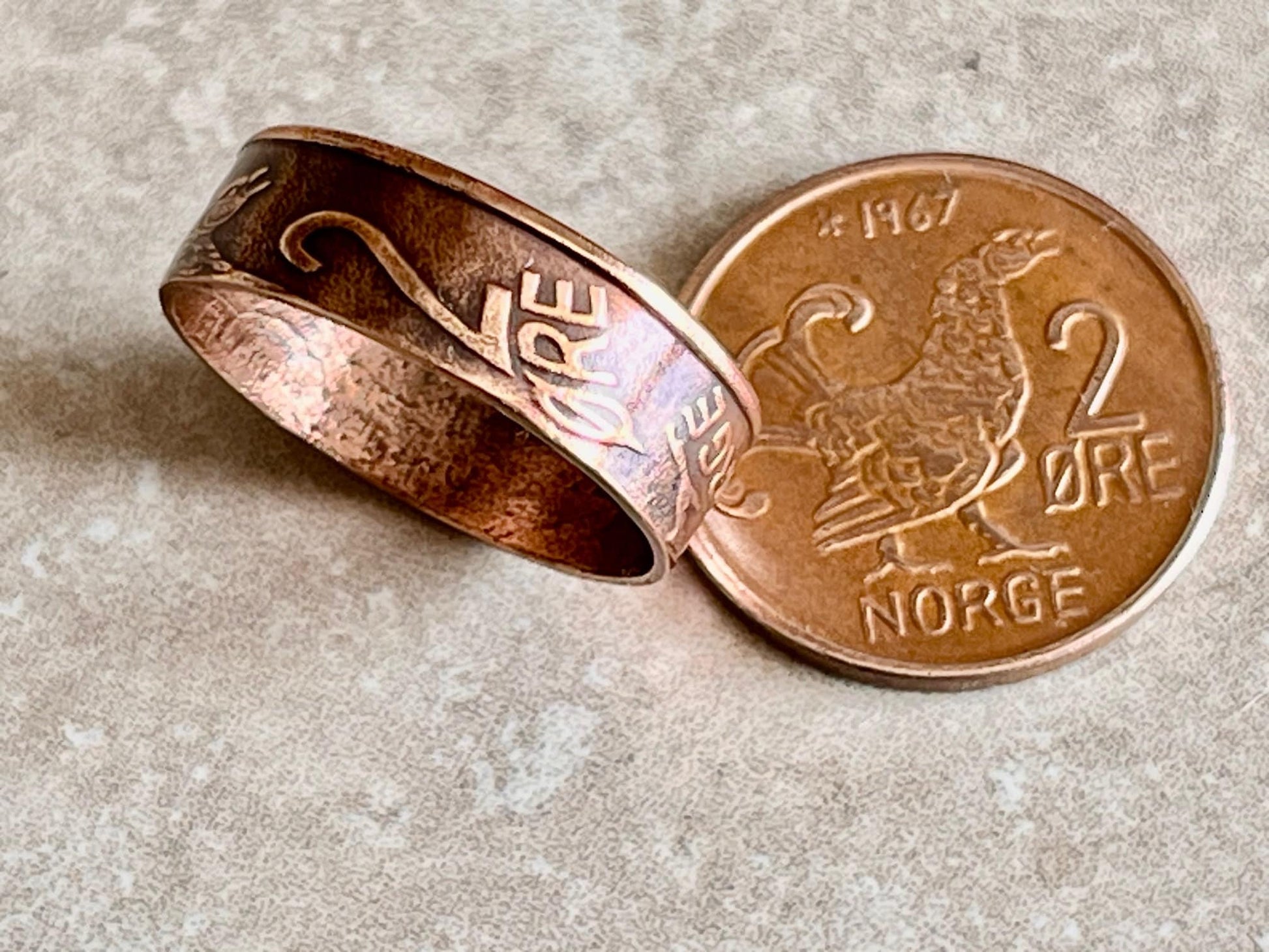 Norway Ring Norwegian 2 Ore Coin Ring Handmade Personal Jewelry Ring Gift For Friend Coin Ring Gift For Him Her World Coin Collector