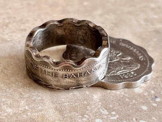 Bahamas Ring 10 Cent Coin Ring Handmade Personal Charm Jewelry Ring Gift For Friend Coin Ring Gift For Him Her World Coin Collector