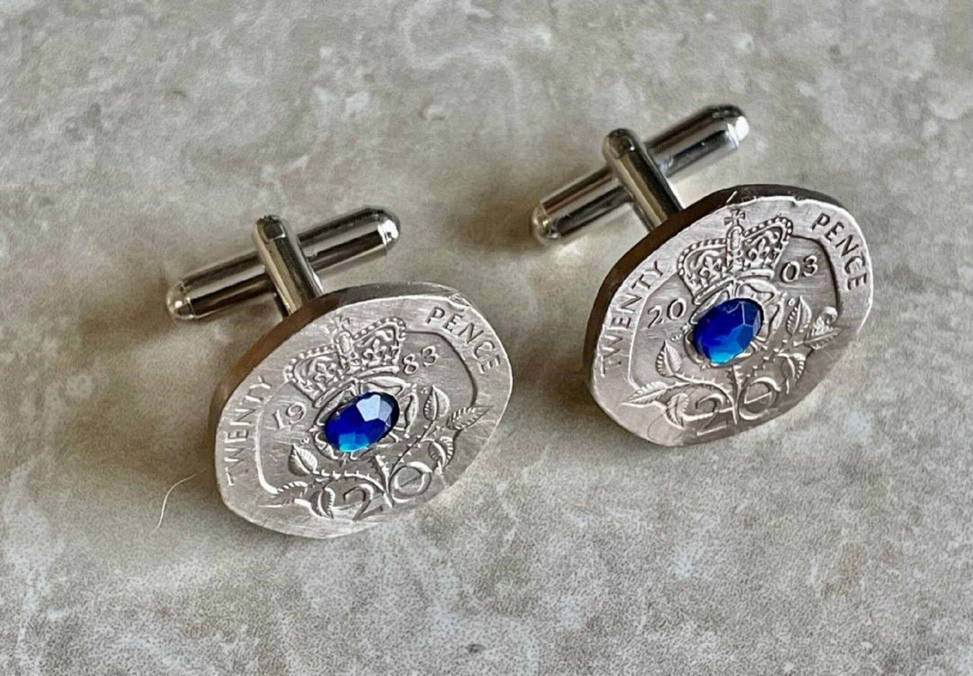 British Coin Cuff Links Briton UK 20 Pence Rhinestone Cufflinks, Charm Gift For Friend Coin Charm Gift For Him, Coin Collector, World Coins