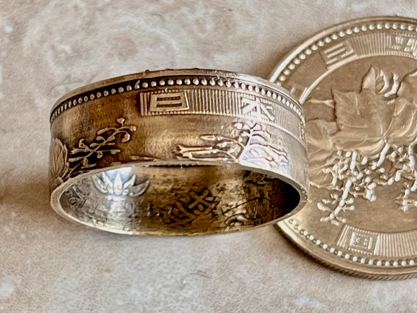 Hong Kong Coin Ring 500 Yen China Ring Handmade Custom Personal Ring For Gift For Friend Coin Ring Gift For Him Coin Collector World Coin