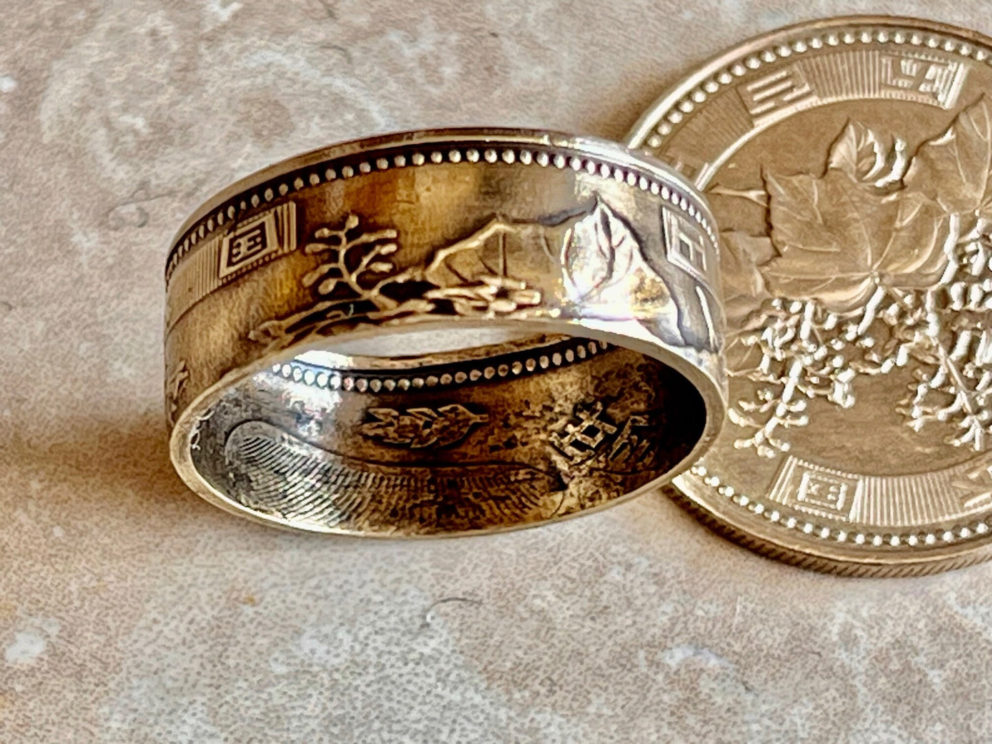 Hong Kong Coin Ring 500 Yen China Ring Handmade Custom Personal Ring For Gift For Friend Coin Ring Gift For Him Coin Collector World Coin