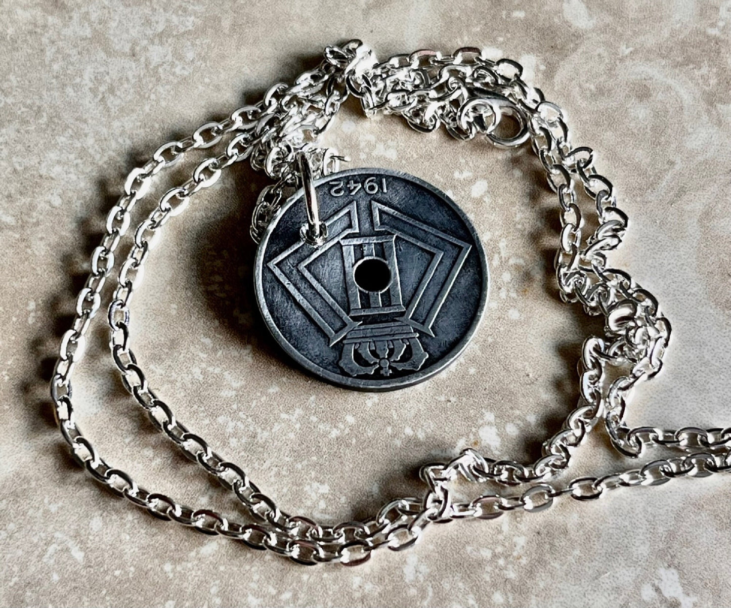 Belgium Coin Necklace Belgian 25 Cents Pendant Handmade Custom Coin For Gift For Friend Coin Gift For Him, Coin Collector, World Coins