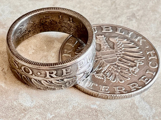 Austria Coin Ring Austrian 10 Schilling Austrian Handmade Custom Ring For Gift For Friend Coin Ring Gift For Him Her World Coin Collector
