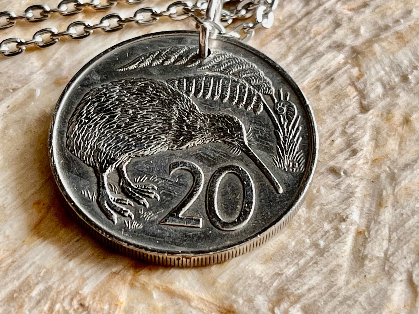 New Zealand Coin Pendant 20 Cents Kiwi Necklace Custom Made Charm Gift For Friend Coin Charm Gift For Him, Her, Coin Collector, World Coins