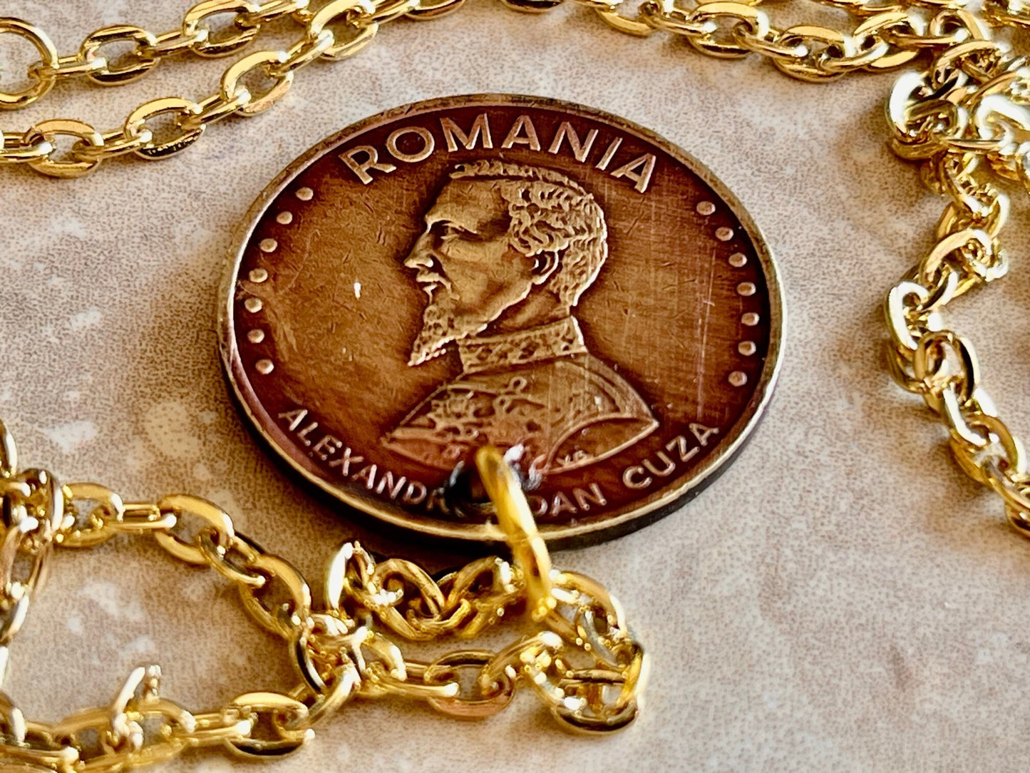 Romania Coin Pendant 50 LEI Romanian Cruz Handmade Custom Made Charm Gift For Friend Coin Charm Gift For Him, Coin Collector, World Coins