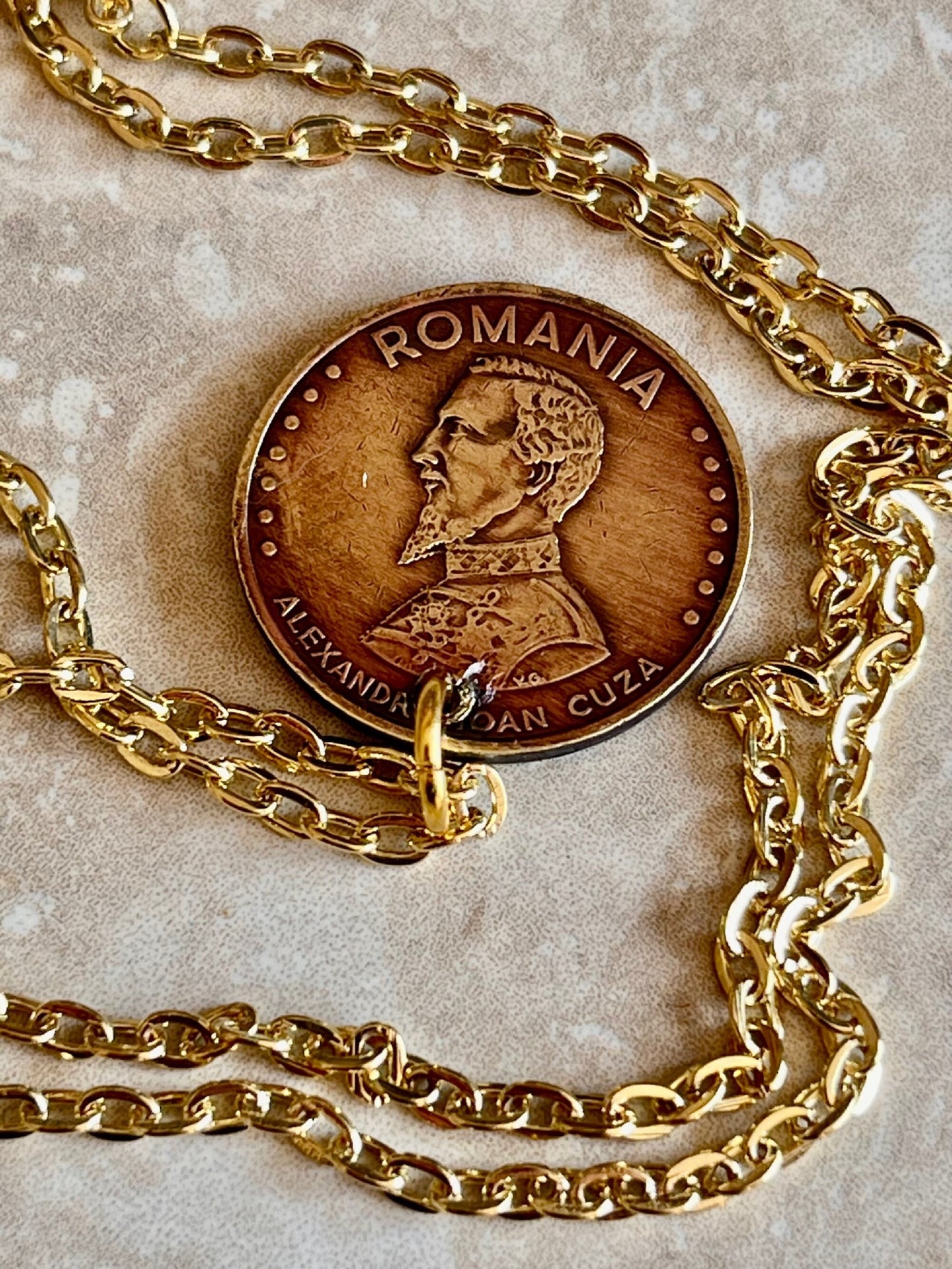 Romania Coin Pendant 50 LEI Romanian Cruz Handmade Custom Made Charm Gift For Friend Coin Charm Gift For Him, Coin Collector, World Coins