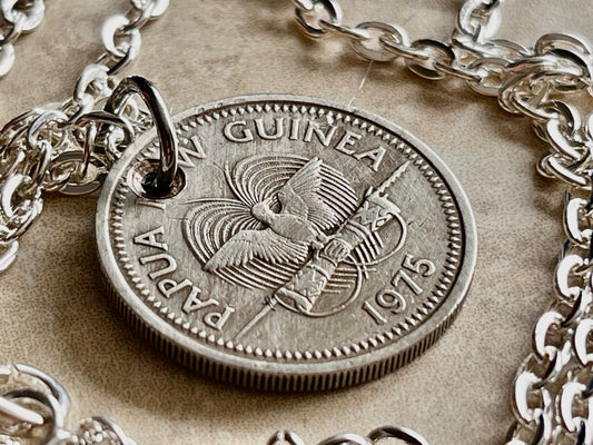 New Guinea Coin Pendant Papua 10 & 20 Toea Necklace Custom Made Charm Gift For Friend Coin Charm Gift For Him, Coin Collector, World Coins