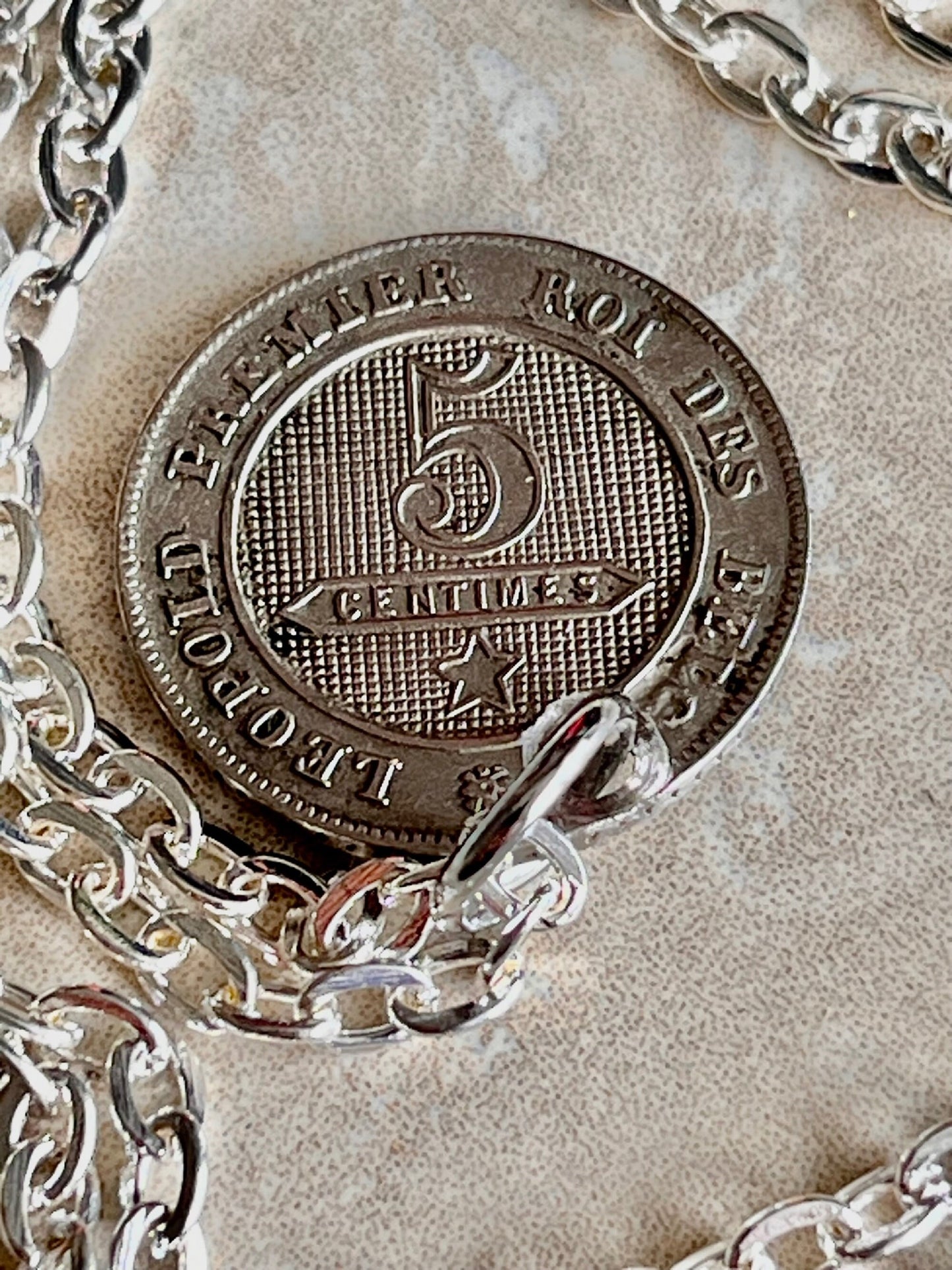 Belgium 1861 L'union Fait La Force 10 Centimes Coin Pendant Custom Coin For Gift For Friend Coin Gift For Him, Coin Collector, World Coins