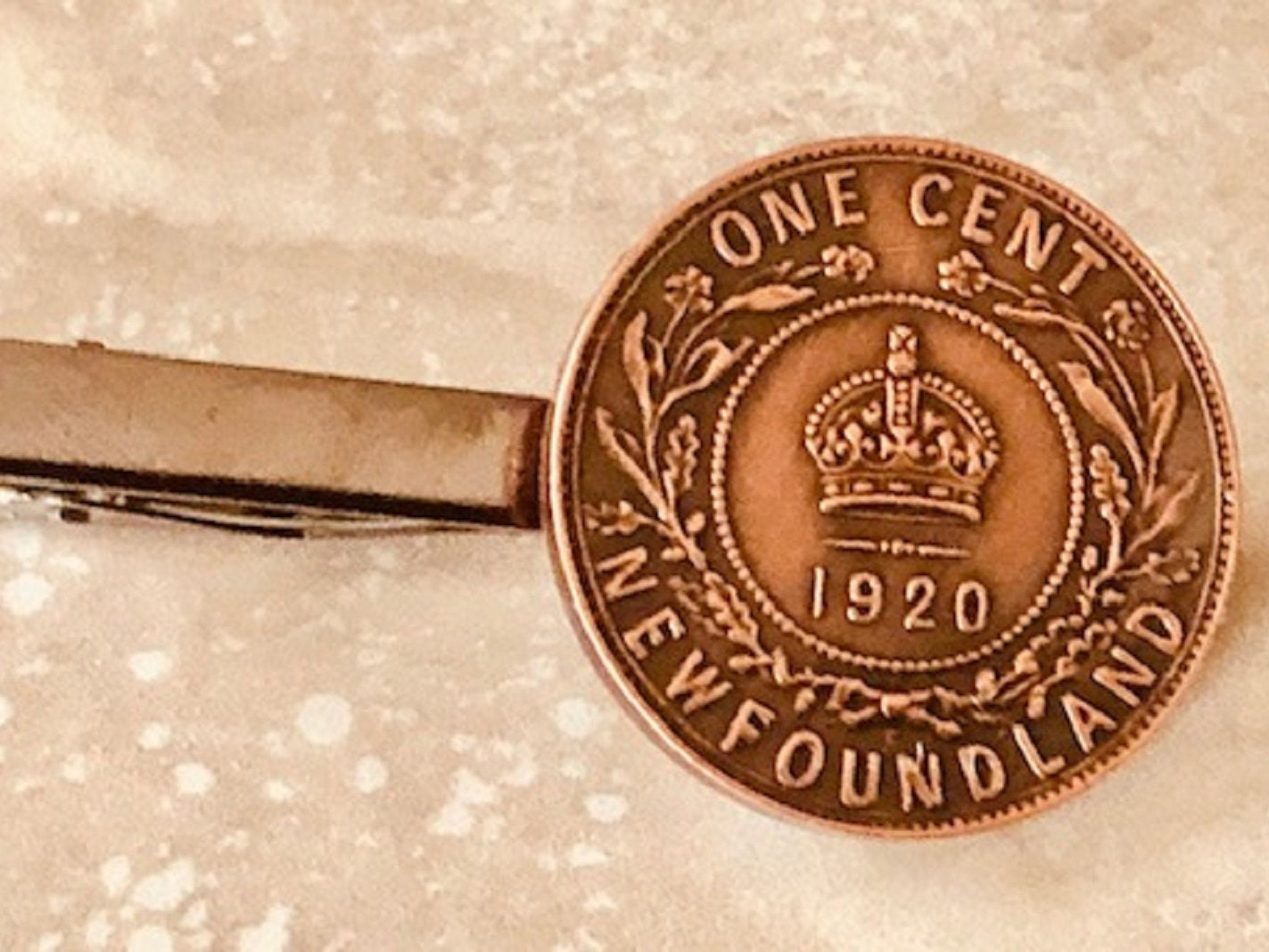 Newfoundland Coin Tie Clip Large Penny NFLD Custom Made Charm Gift For Friend Coin Charm Gift For Him, Coin Collector, World Coins