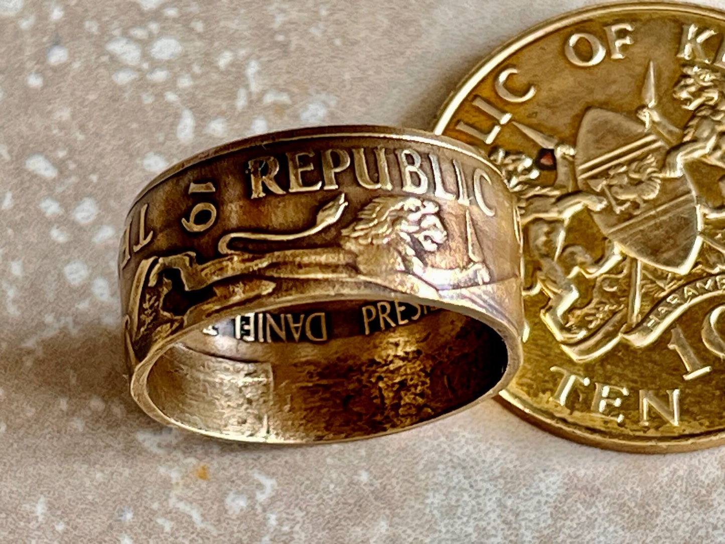 Kenya Coin Ring Vintage Kenyan 10 Cents Ring Handmade Personal Custom Ring Gift For Friend Coin Ring Gift For Him Her World Coin Collector