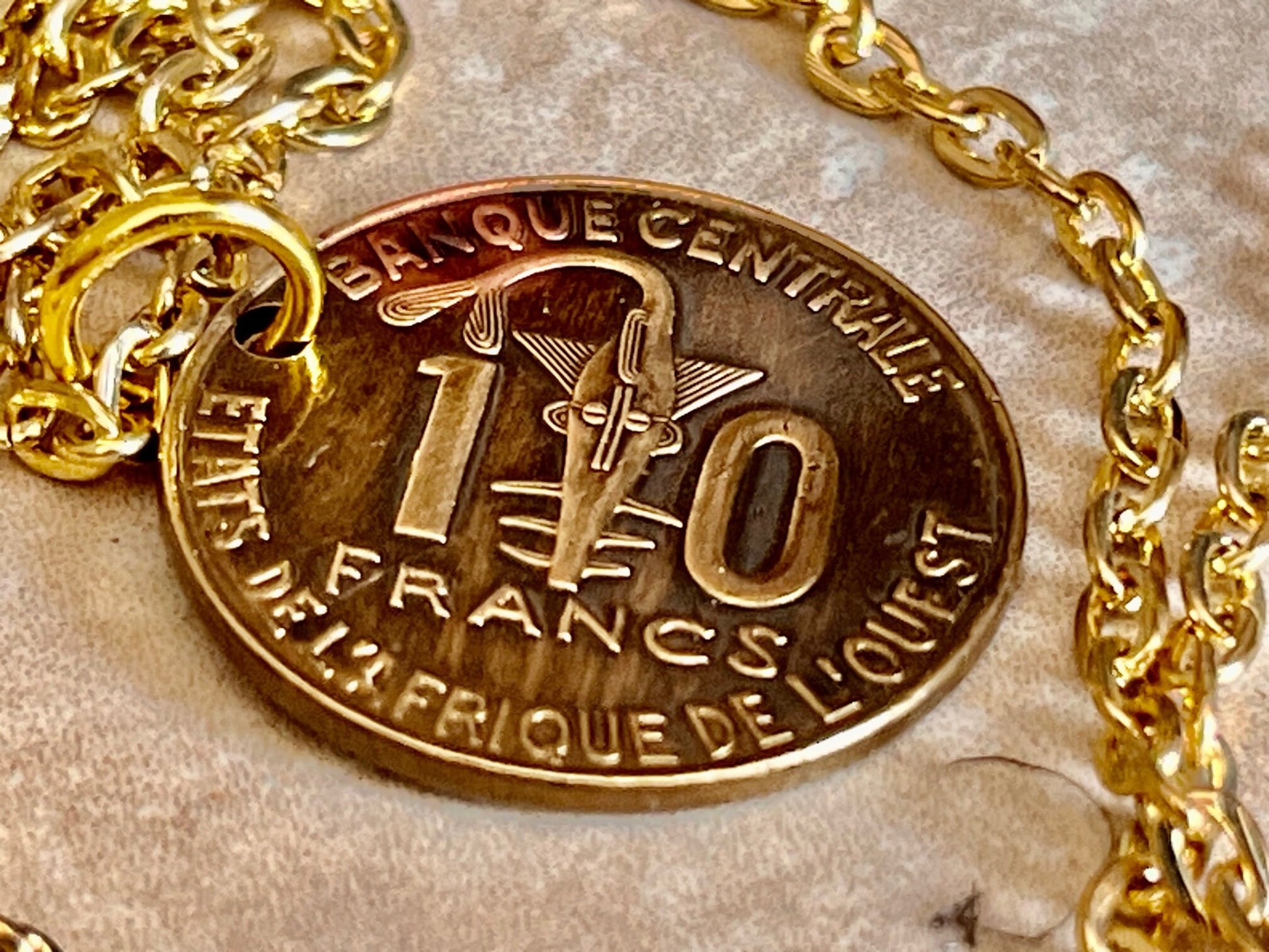 South Africa Coin 10 Francs African Pendant Necklace Fashion Jewelry Gift For Friend Coin Charm Gift For Him, Her, World Coins Collector