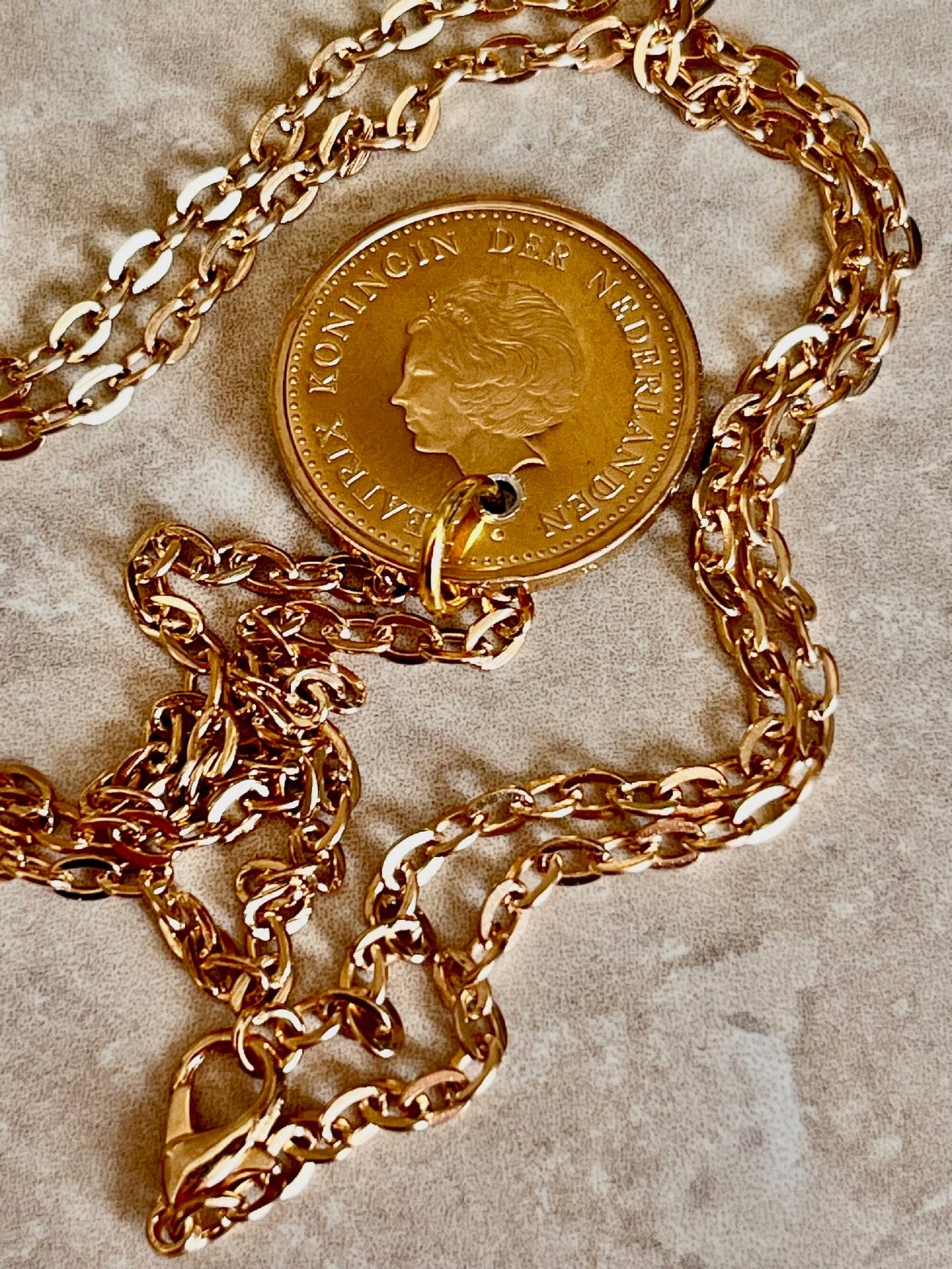 Netherland Coin Pendant Antilles Gulden Queen Juliana Necklace Jewelry Gift For Friend Coin Charm Gift For Him, Her, World Coins Collector