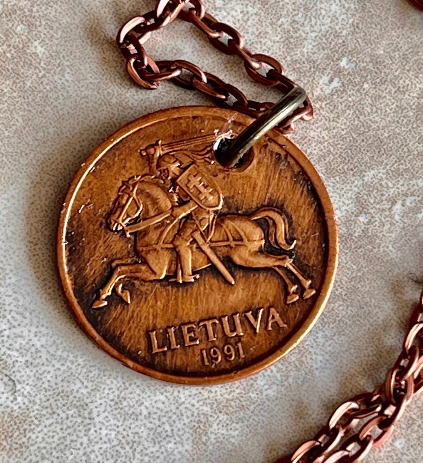 Lithuania Coin 50 Centu Lietuva Pendant Necklace Fashion Jewelry Gift For Friend Coin Charm Gift For Him, Her, World Coins Collector