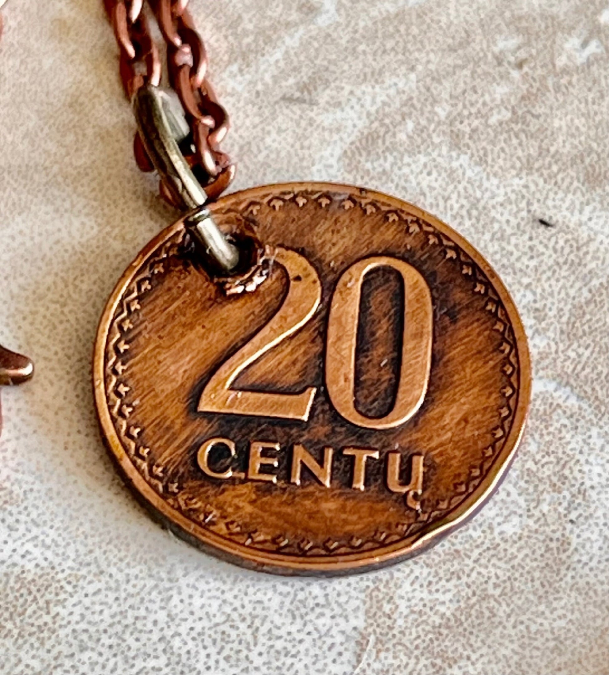 Lithuania Coin 20 Centu Lietuva Pendant Necklace Fashion Jewelry Gift For Friend Coin Charm Gift For Him, Her, World Coins Collector