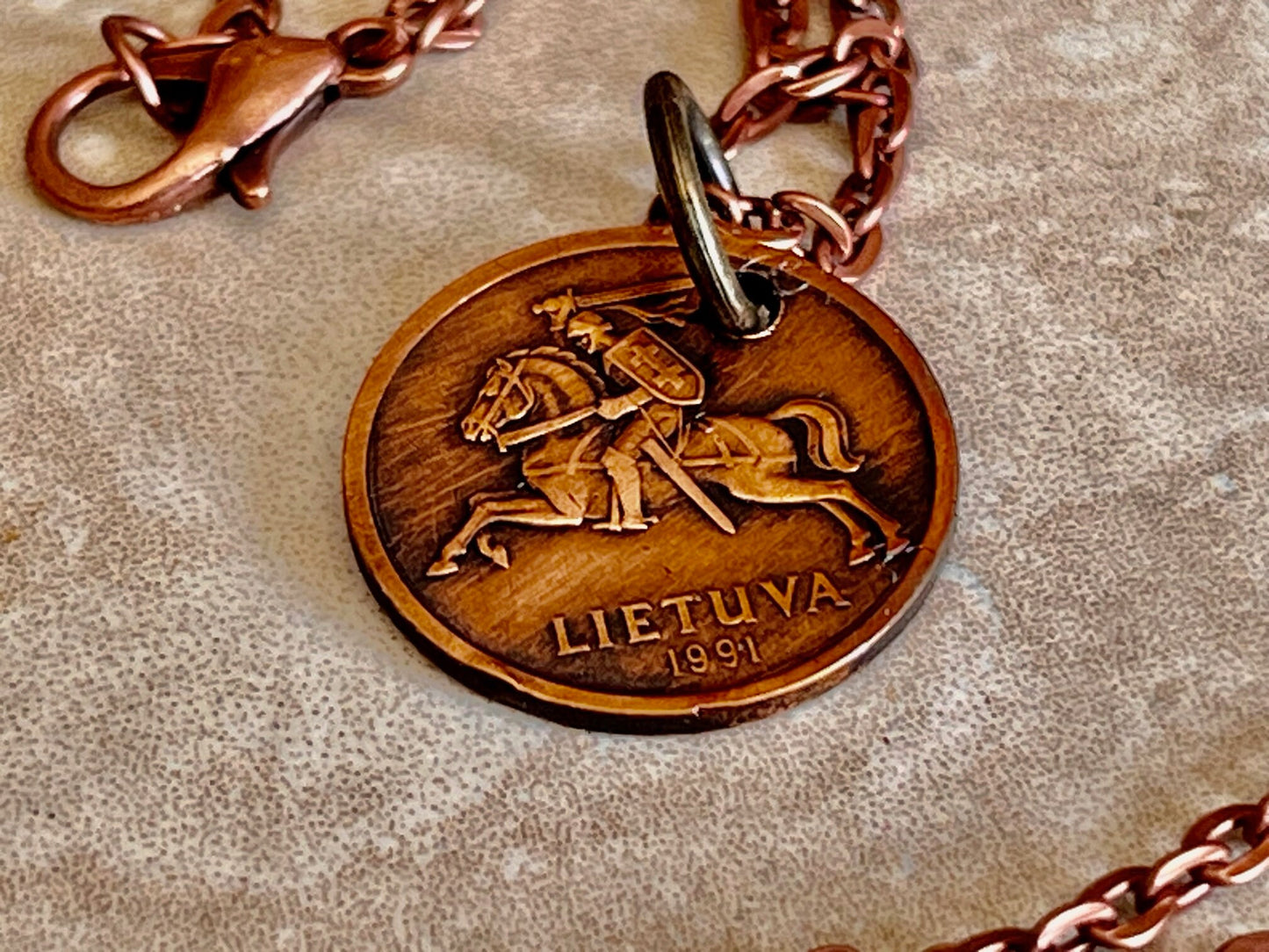 Lithuania Coin 20 Centu Lietuva Pendant Necklace Fashion Jewelry Gift For Friend Coin Charm Gift For Him, Her, World Coins Collector