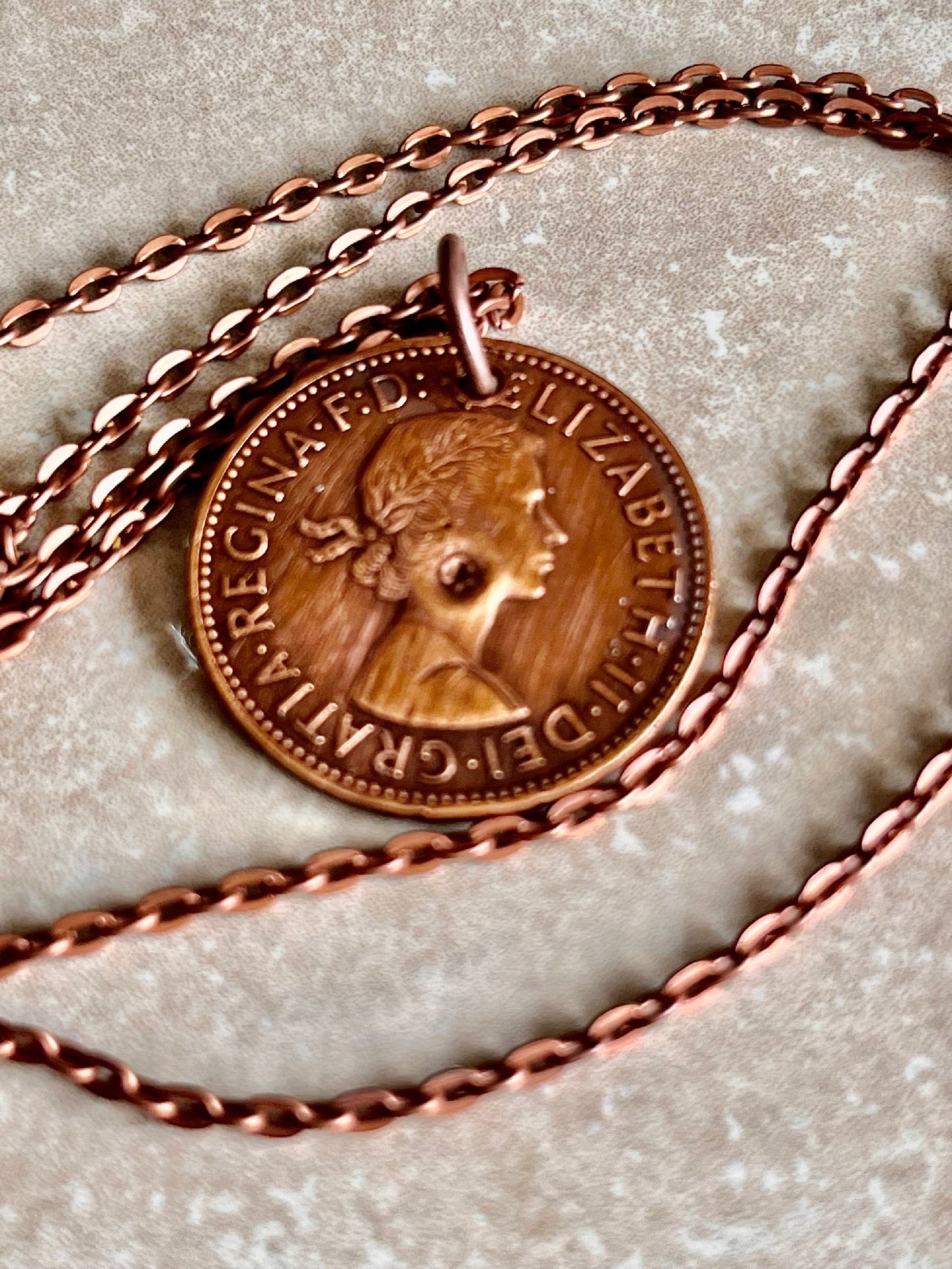 British Coin Pendant Half Penny UK England Necklace Custom Made Charm Gift For Friend Charm Gift For Him, Her, Coin Collector, World Coins