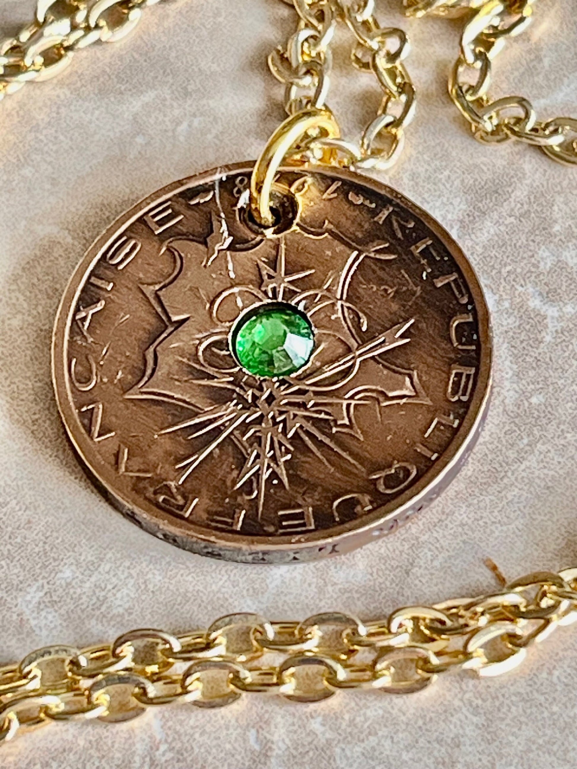 France Coin Pendant 10 Francs Necklace Handmade Custom Made Charm Gift For Friend Coin Charm Gift For Him, Her, Coin Collector, World Coins