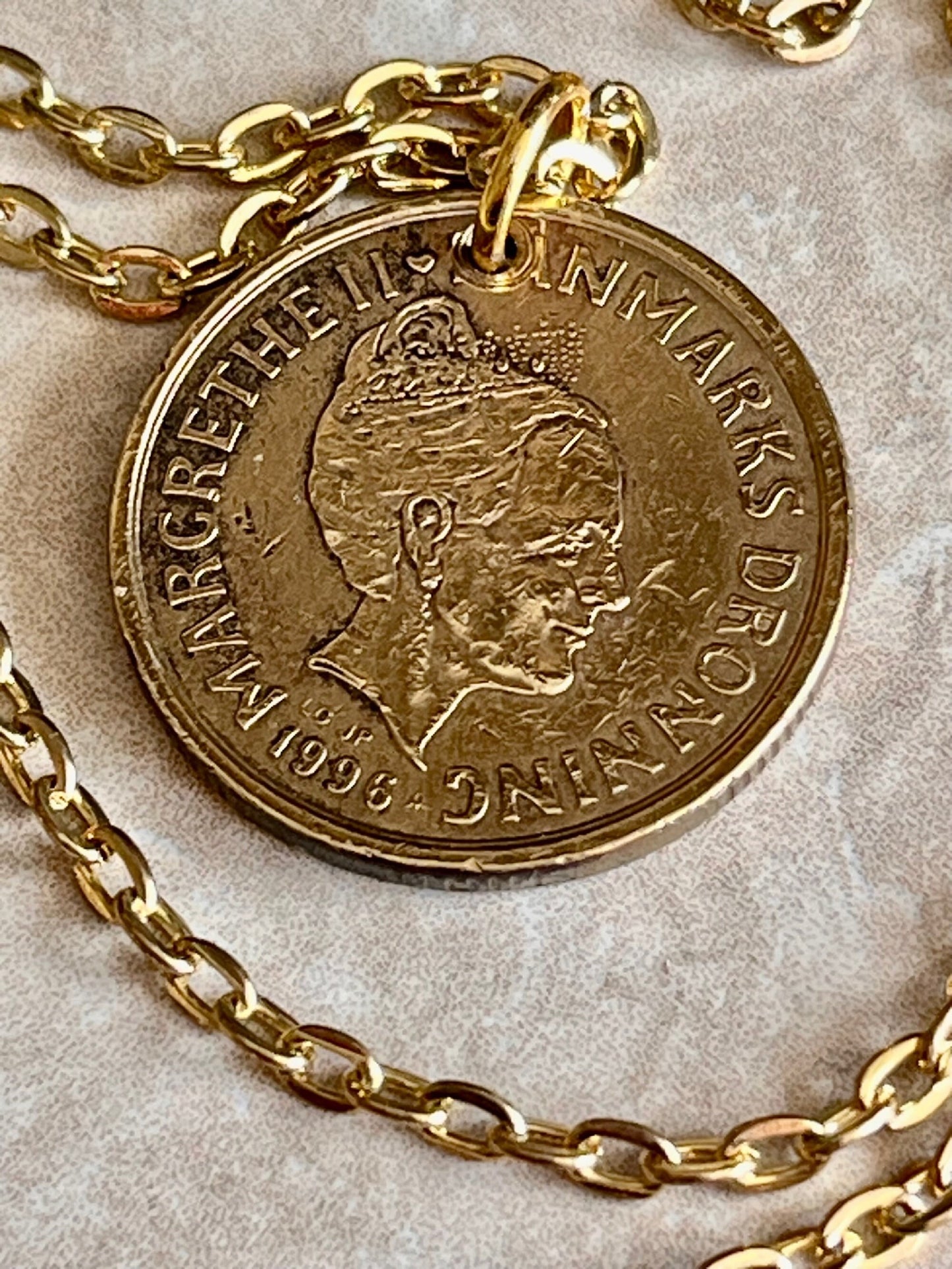 Denmark Coin Pendant 20 Kroner Danmark Personal Necklace Old Vintage Handmade Jewelry Gift Friend Charm For Him Her World Coin Collector